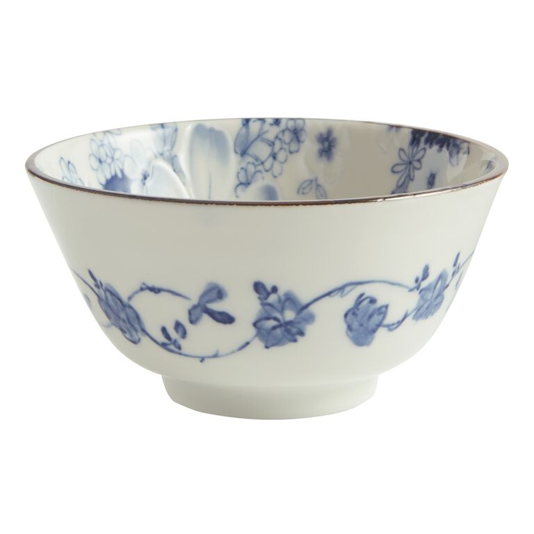 Blue And White Porcelain Pansy Dinnerware Collection - World Market