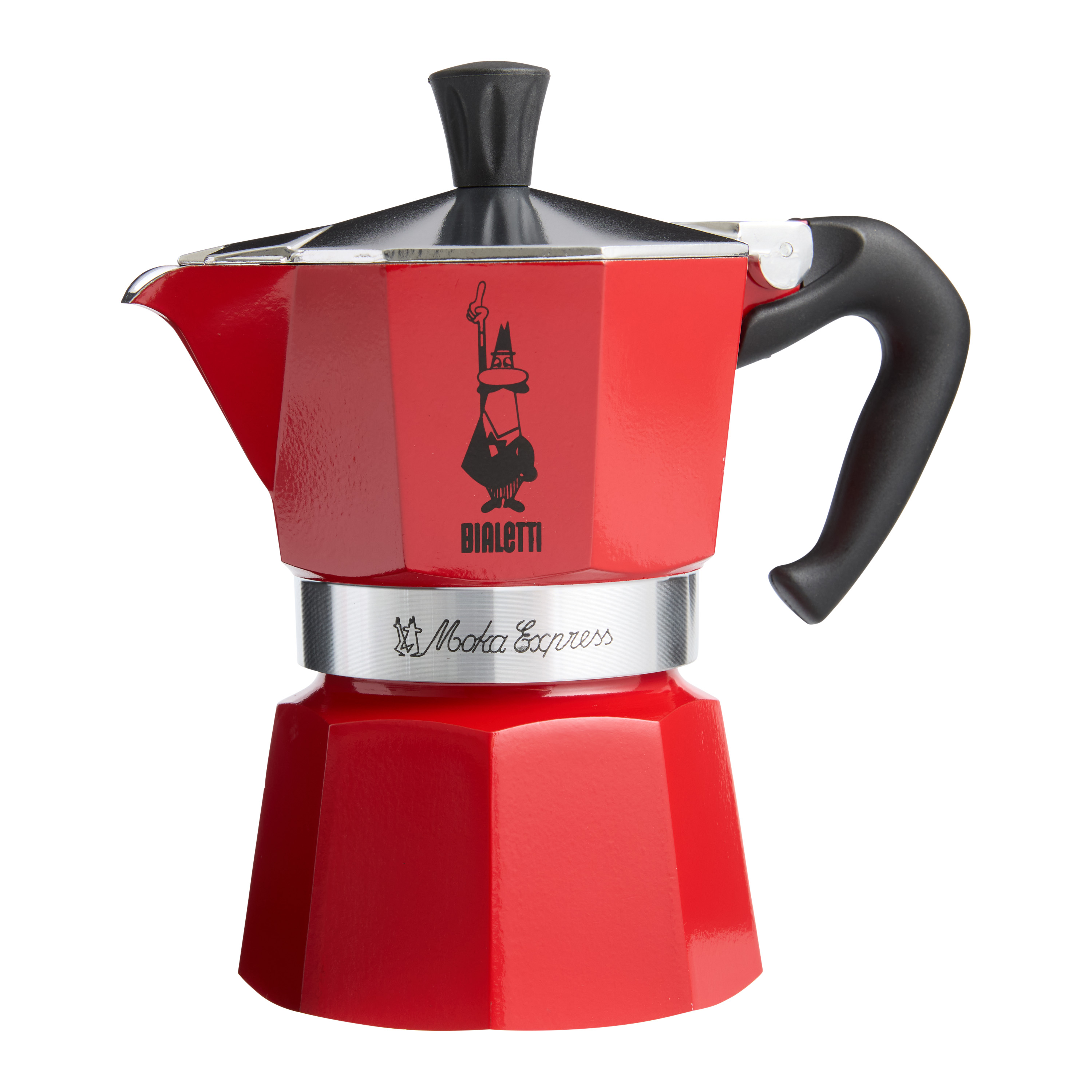 Bialetti Red Moka Express 3 Cup Stovetop Espresso Maker World Market 4269