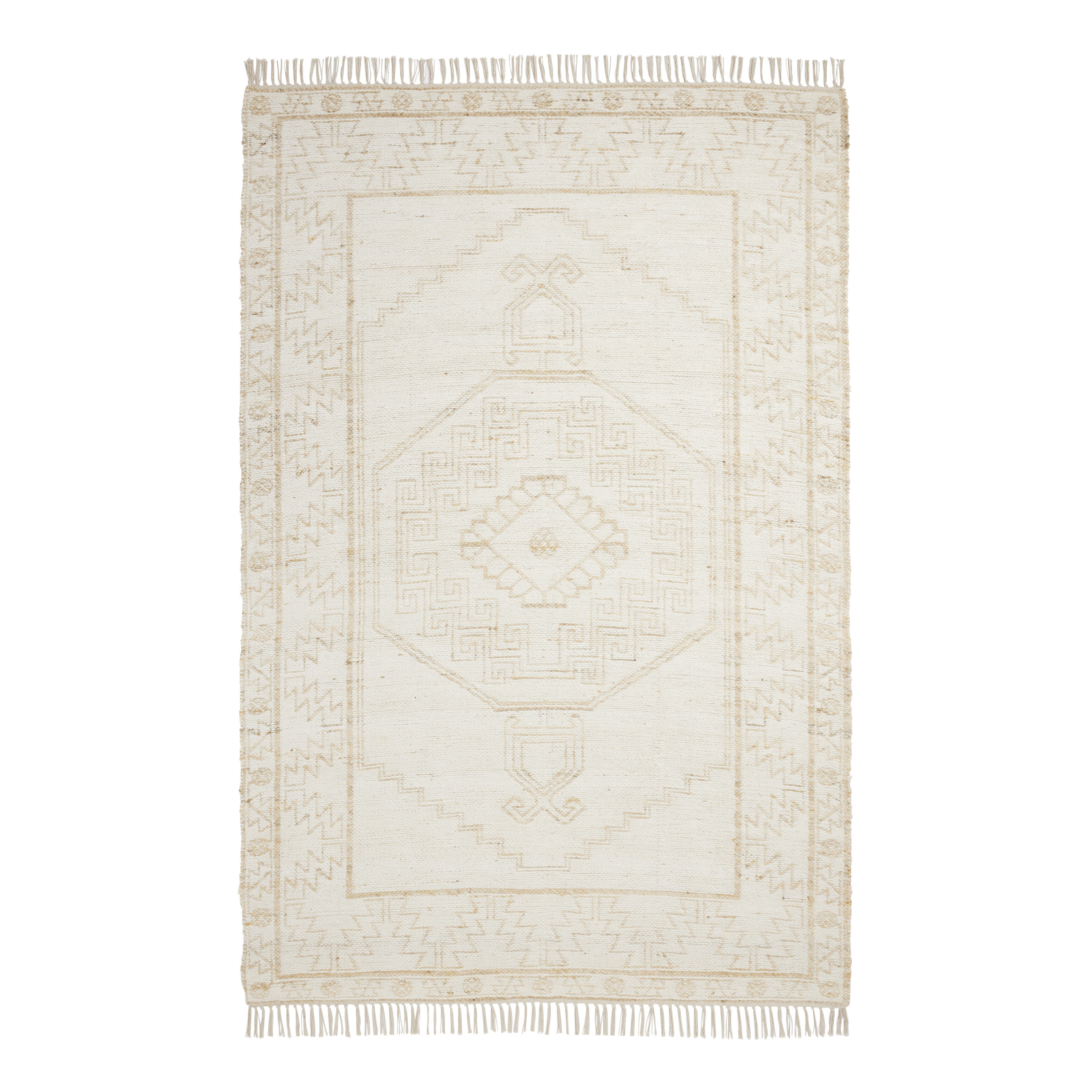 Laurel Tonal Ivory Sweater Wool Blend Area Rug - World Market