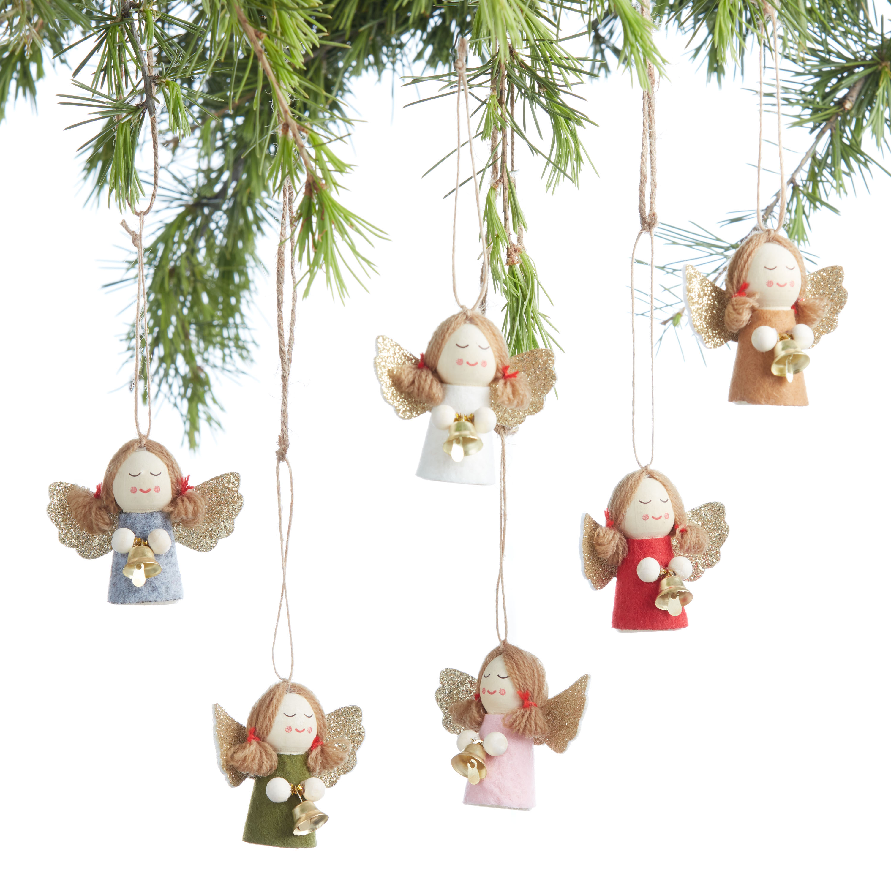 Nordic Angel Kid Boxed Ornaments 6 Pack - World Market