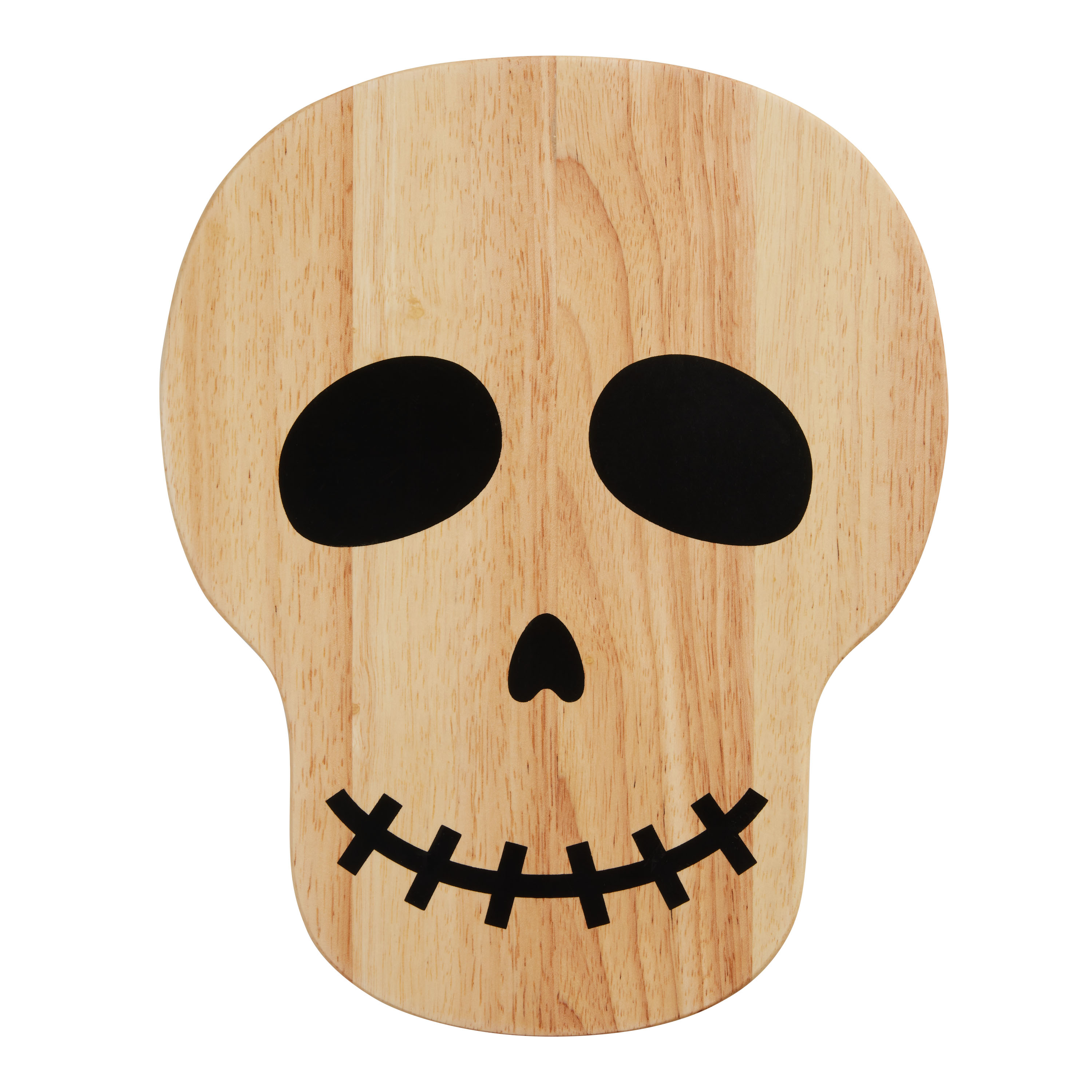 Black And Natural Wood Skull Serving Board - World Market