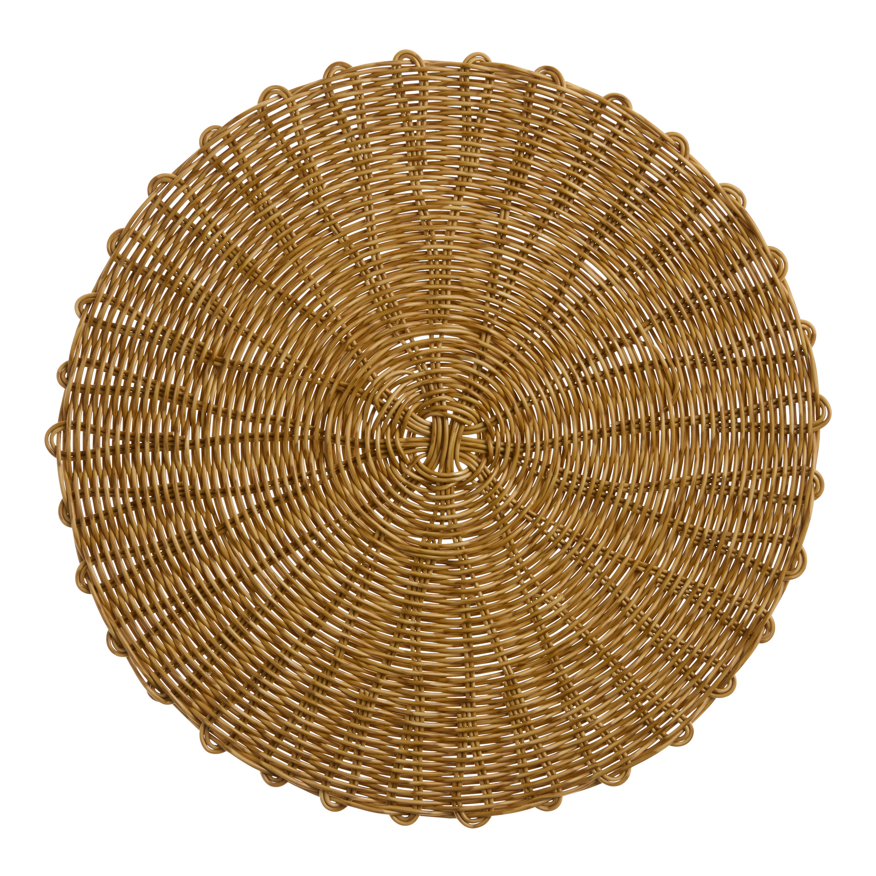 Round Natural Faux Rattan Wipe Off Placemat - World Market