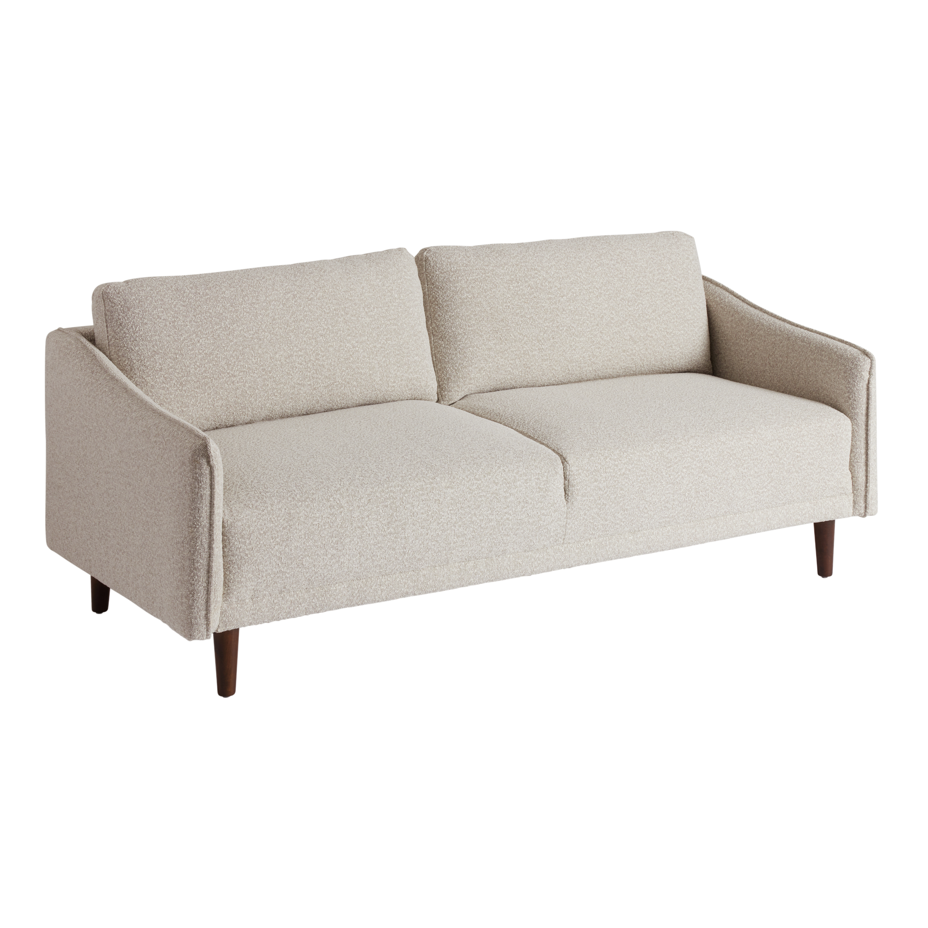 Desmond Ivory Boucle Slope Arm Sofa - World Market