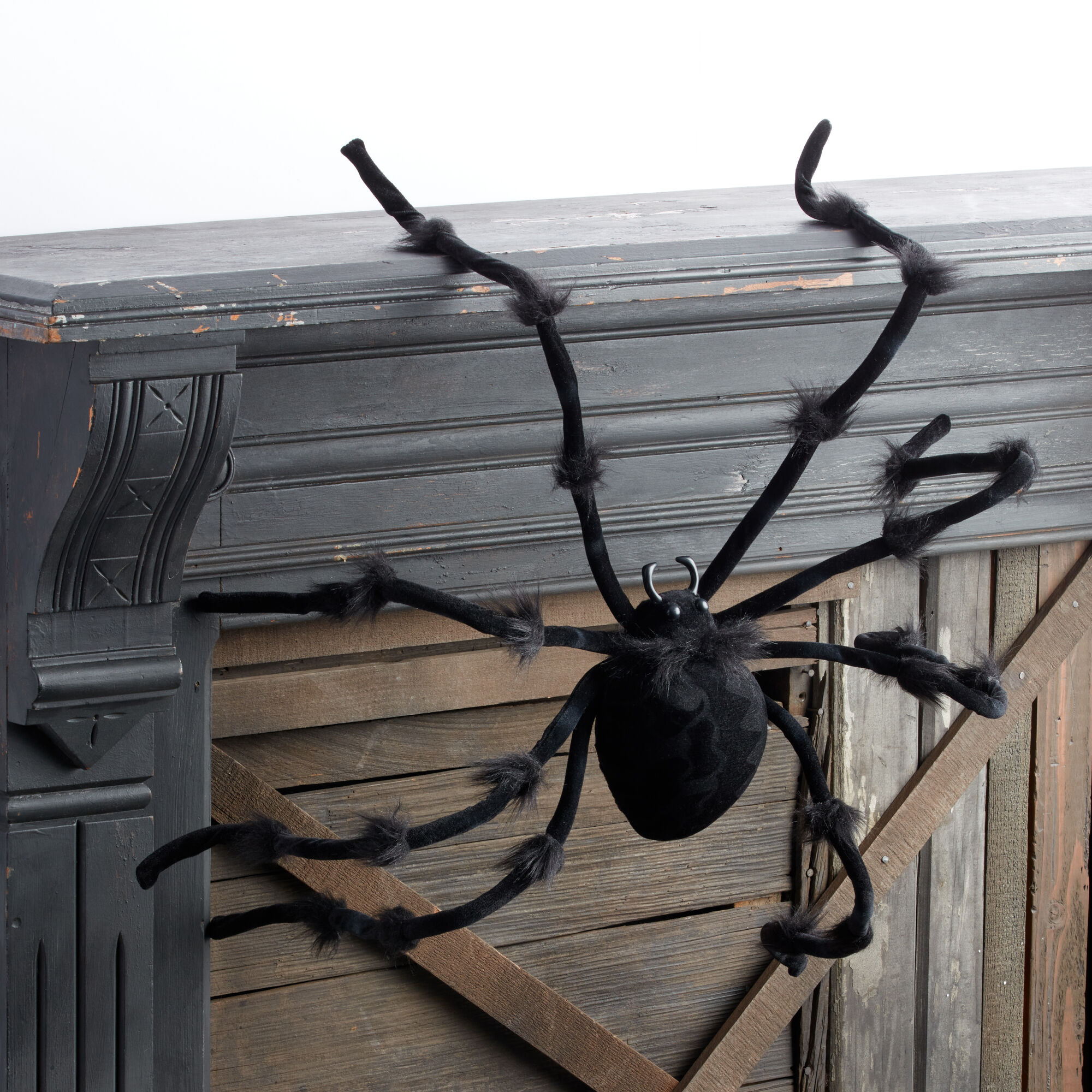 Large Black Velvet Spider Halloween Decor - World Market