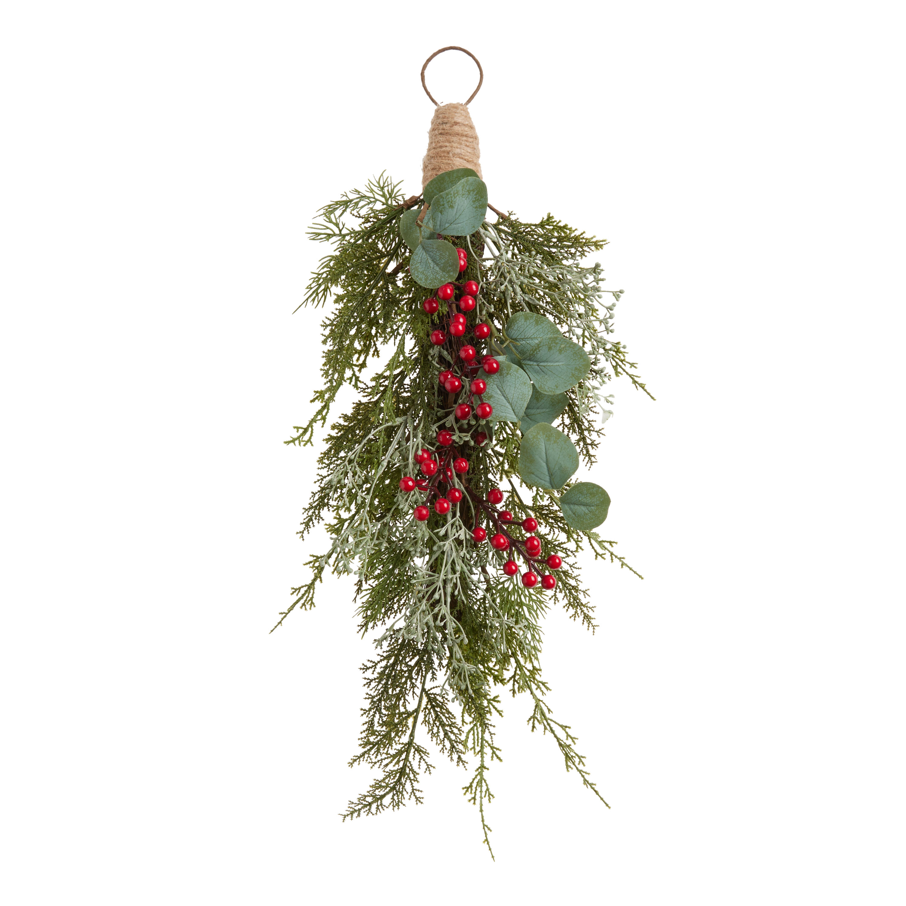 Red Faux Berries and Greenery Swag Wall Decor - World Market