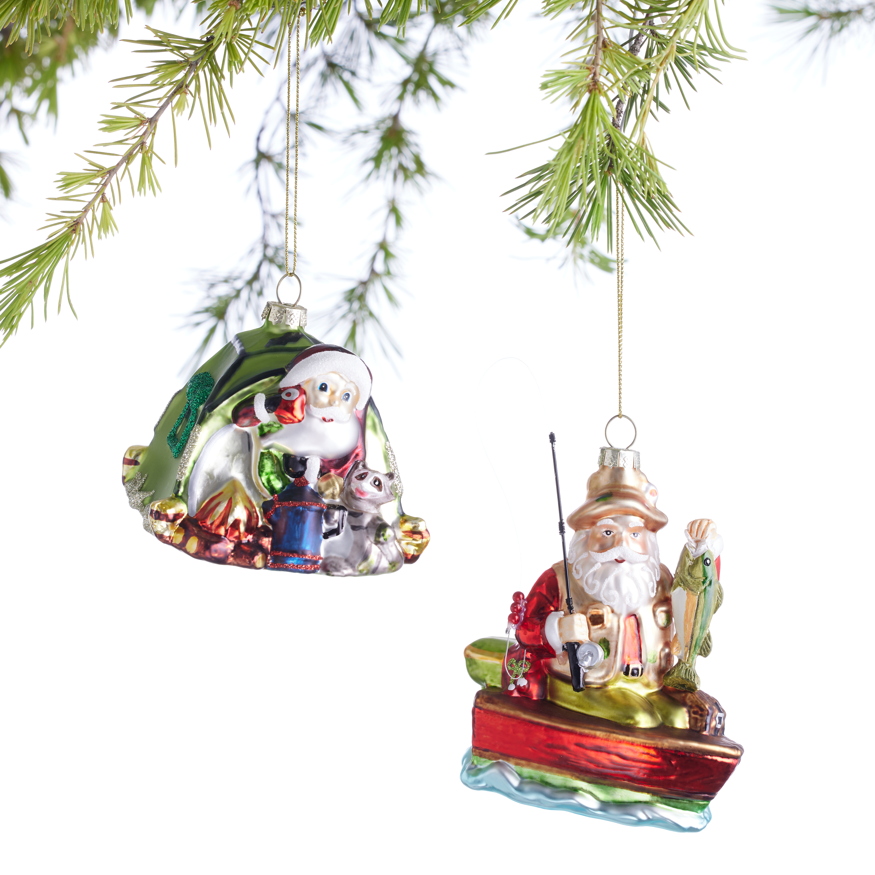 Winter Lane Mini Lantern Glass Ornaments with Gift Bags - Set of 3