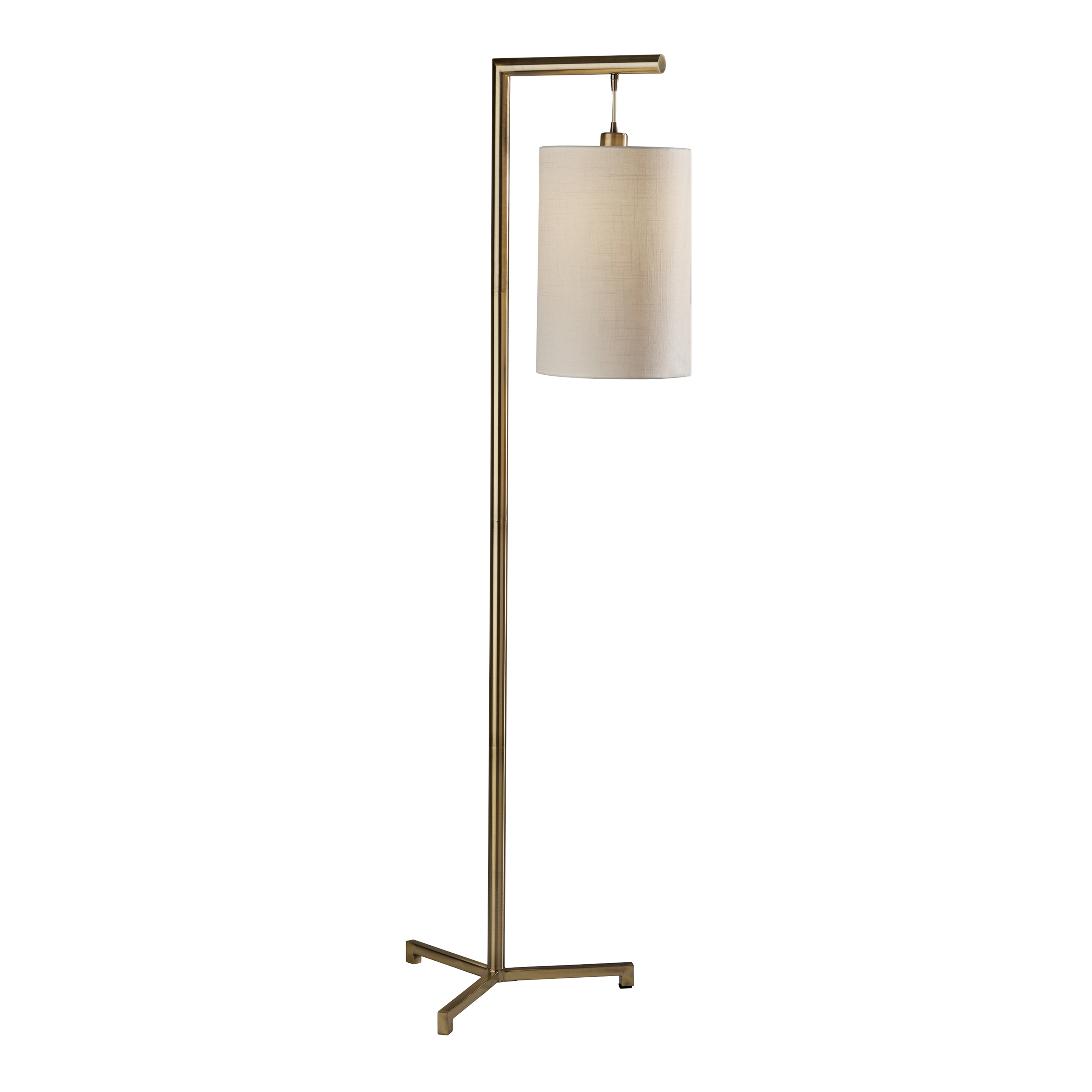 Yves Antique Brass Hanging Market Lamp - Floor World Shade