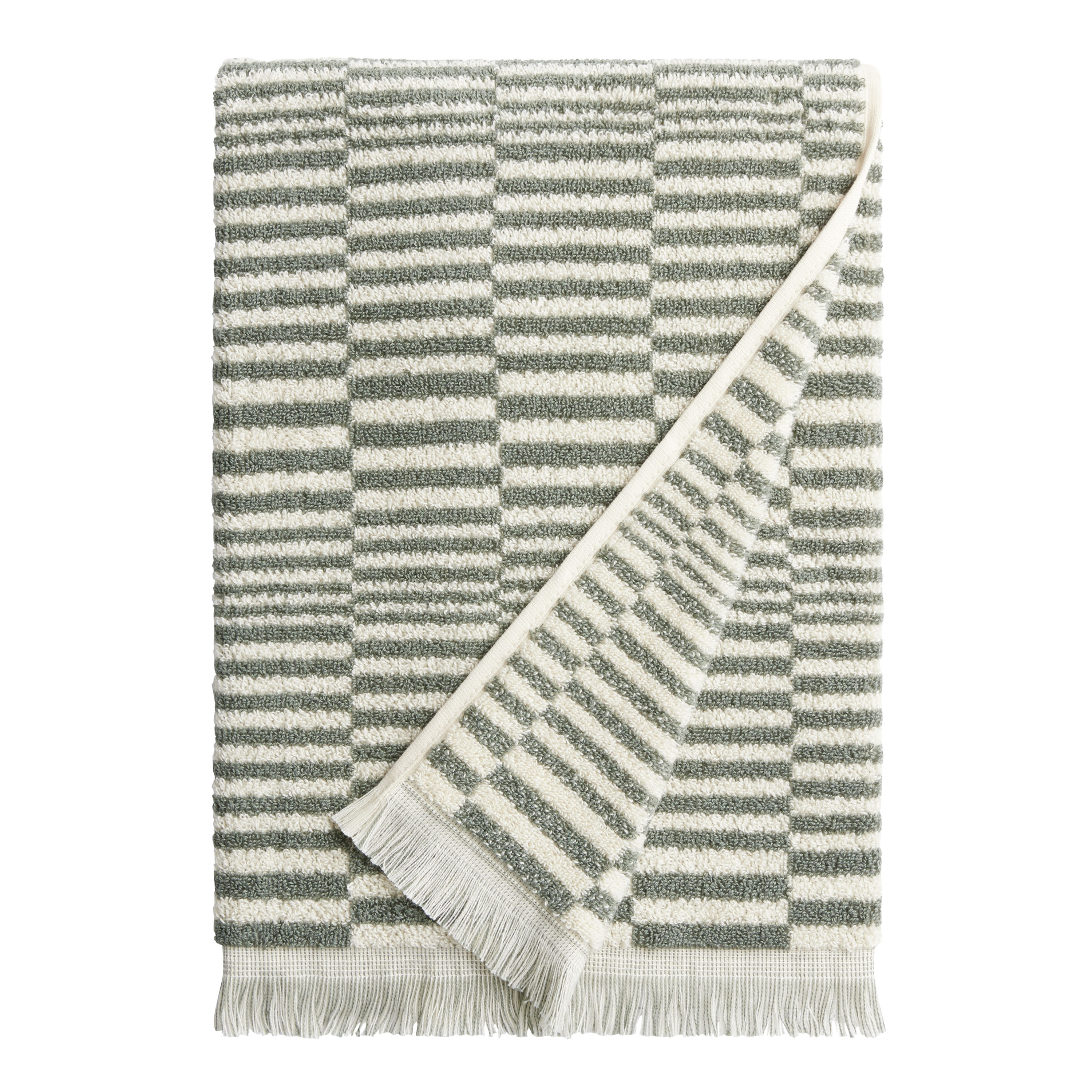 Asteria Yellow And White Check Terry Hand Towel - World Market