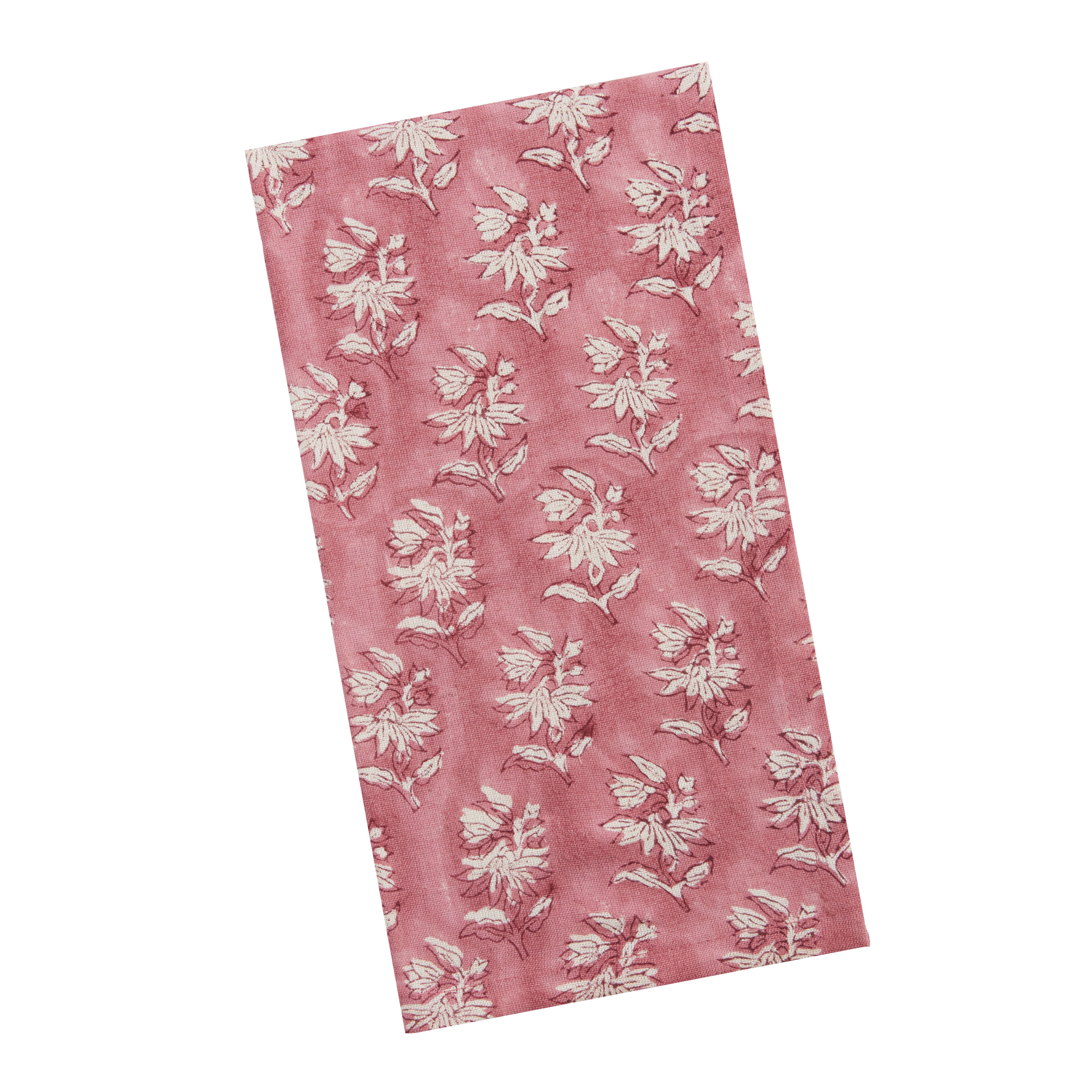 Fuchsia Floral Block Print Napkin Set of 4 - World Market