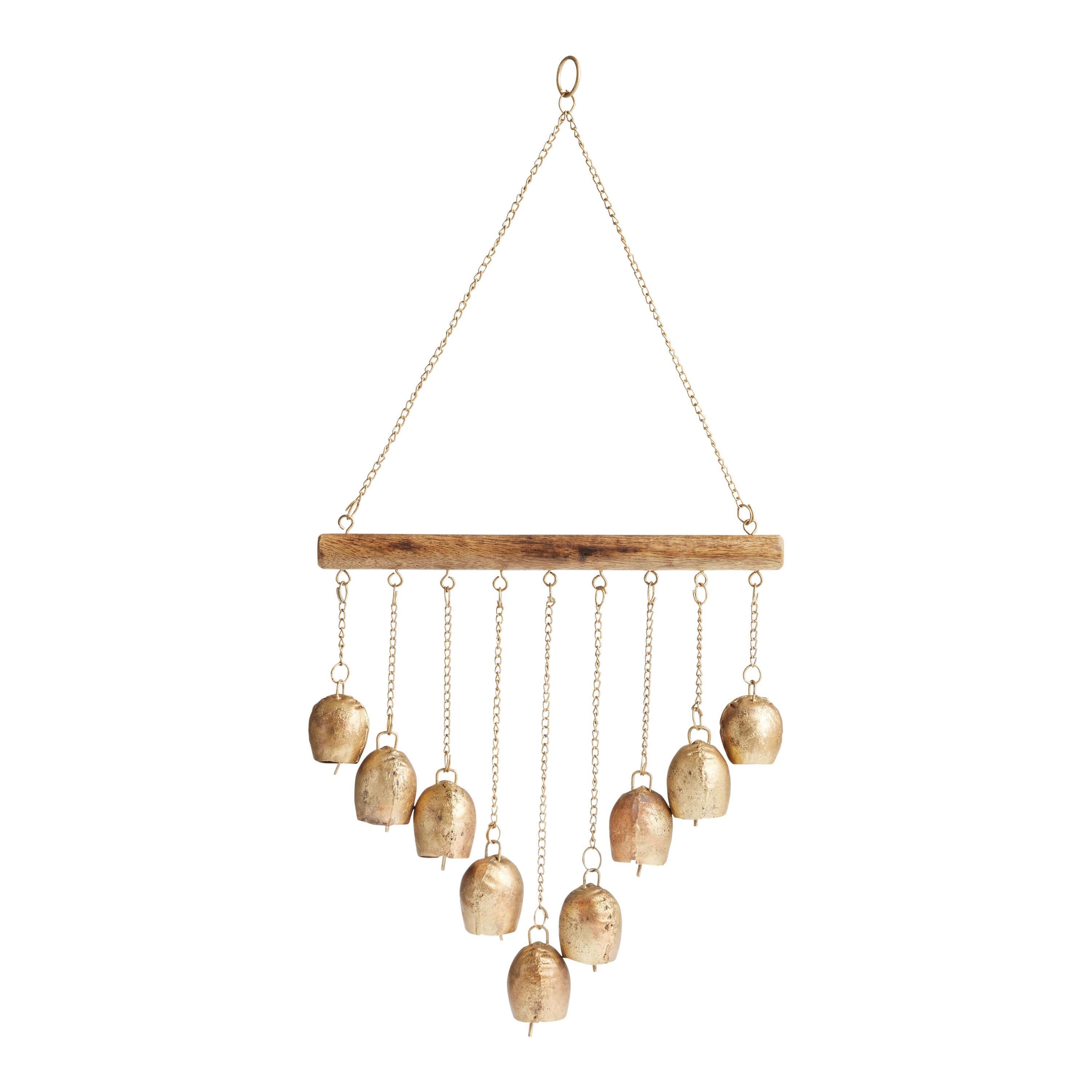 Gold Metal Bell and Wood Wind Chime by World Market