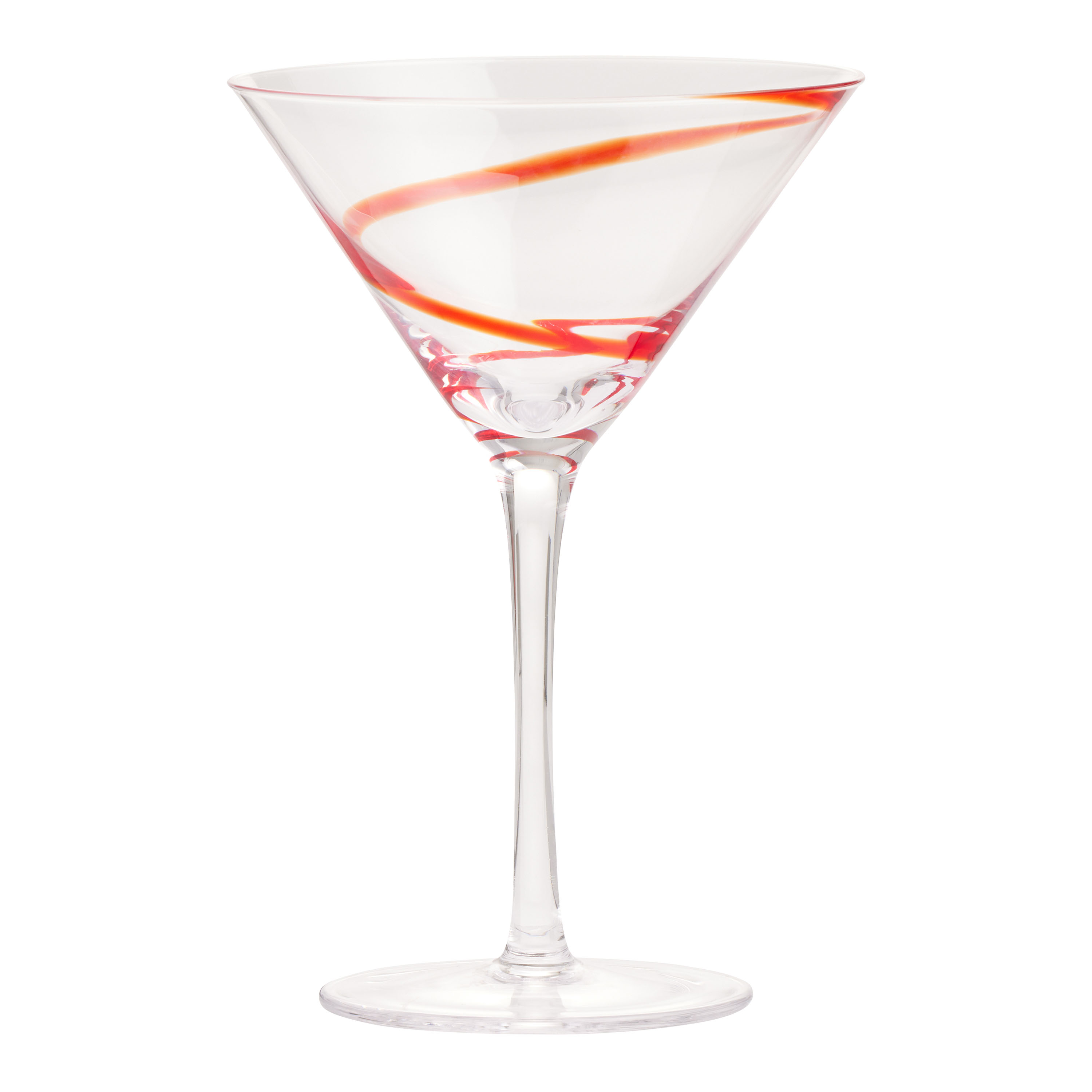 Red Swirl Handmade Martini Glass - World Market