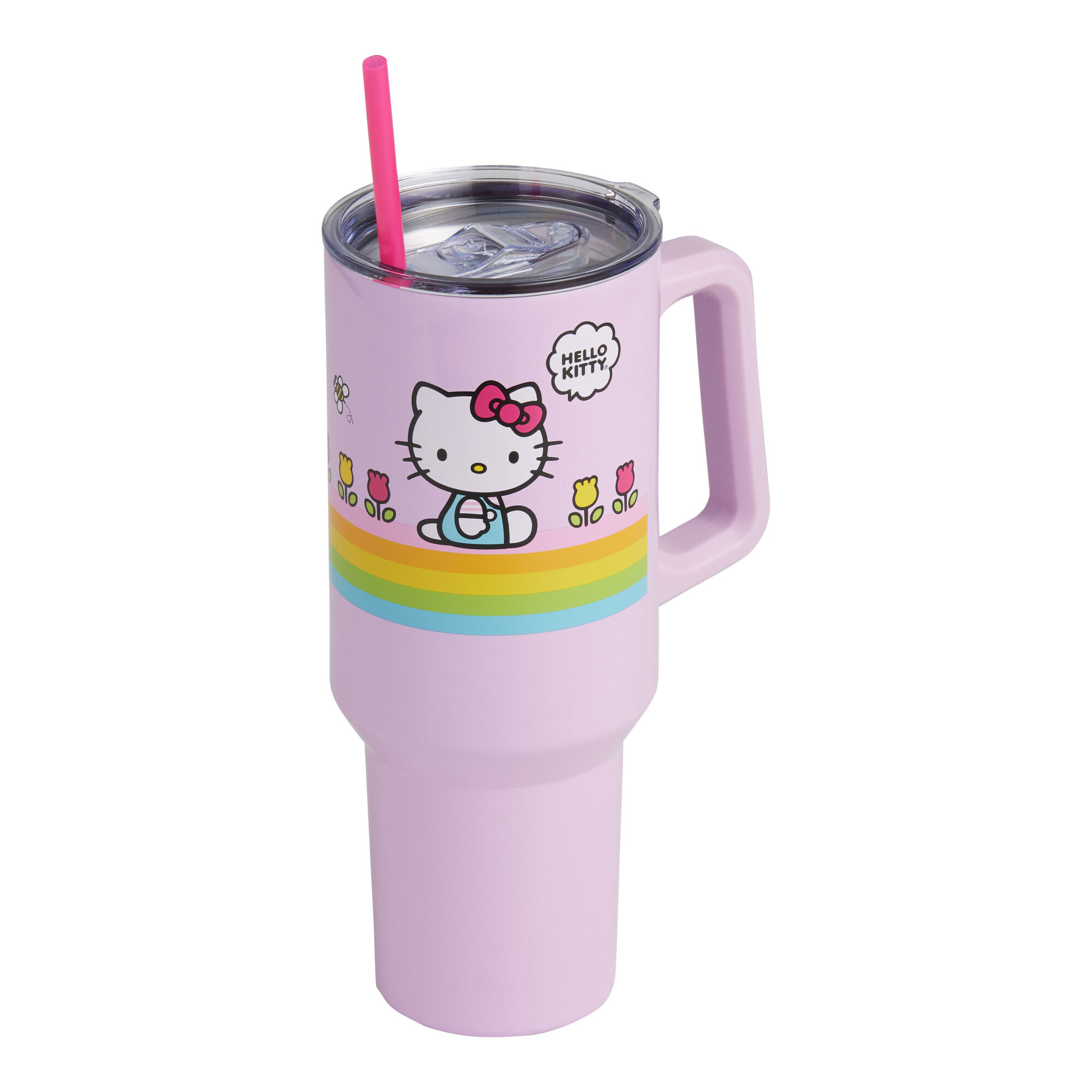 Hello Kitty Pink Stainless Steel Drink Tumbler With Straw - World Market