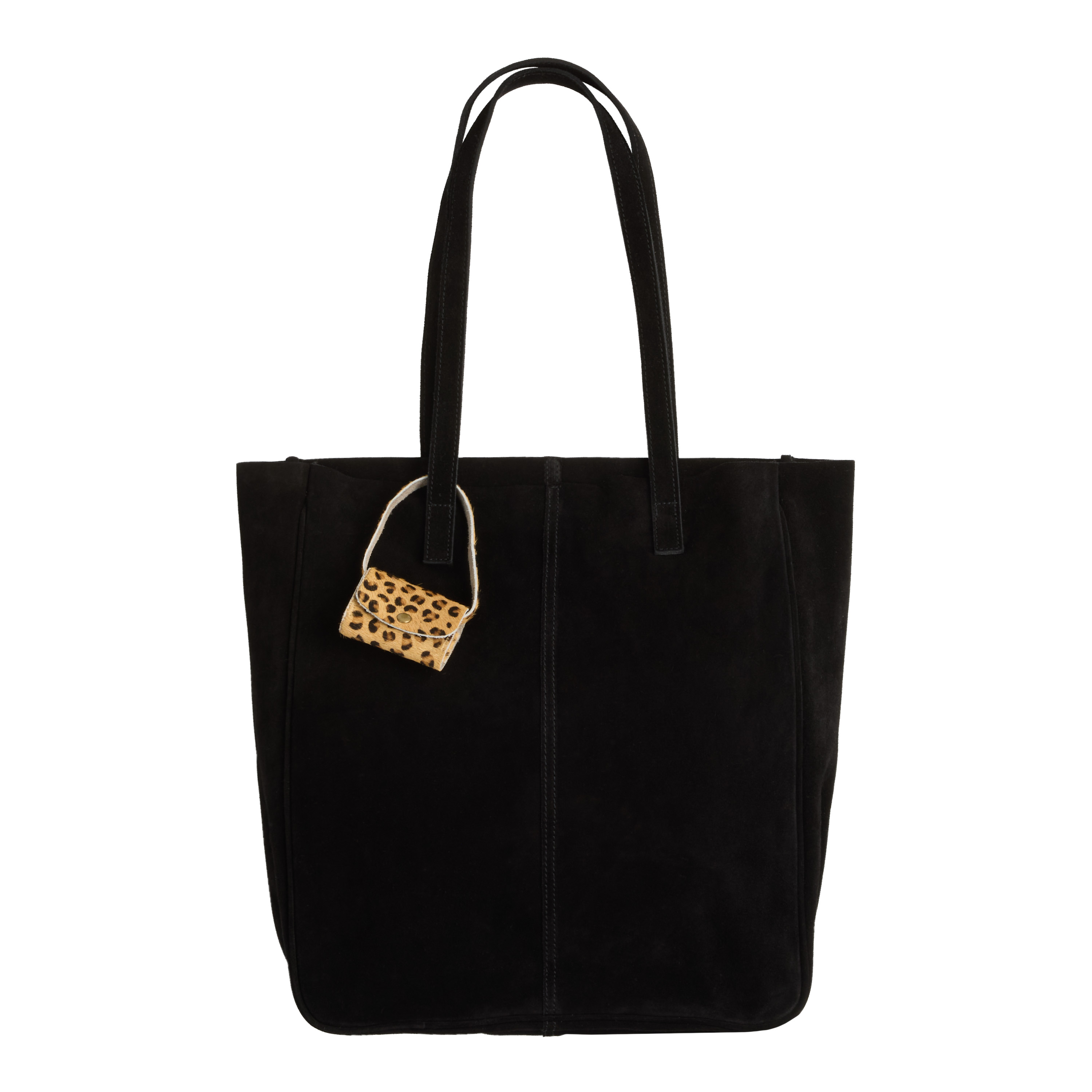 Black suede shopper sale