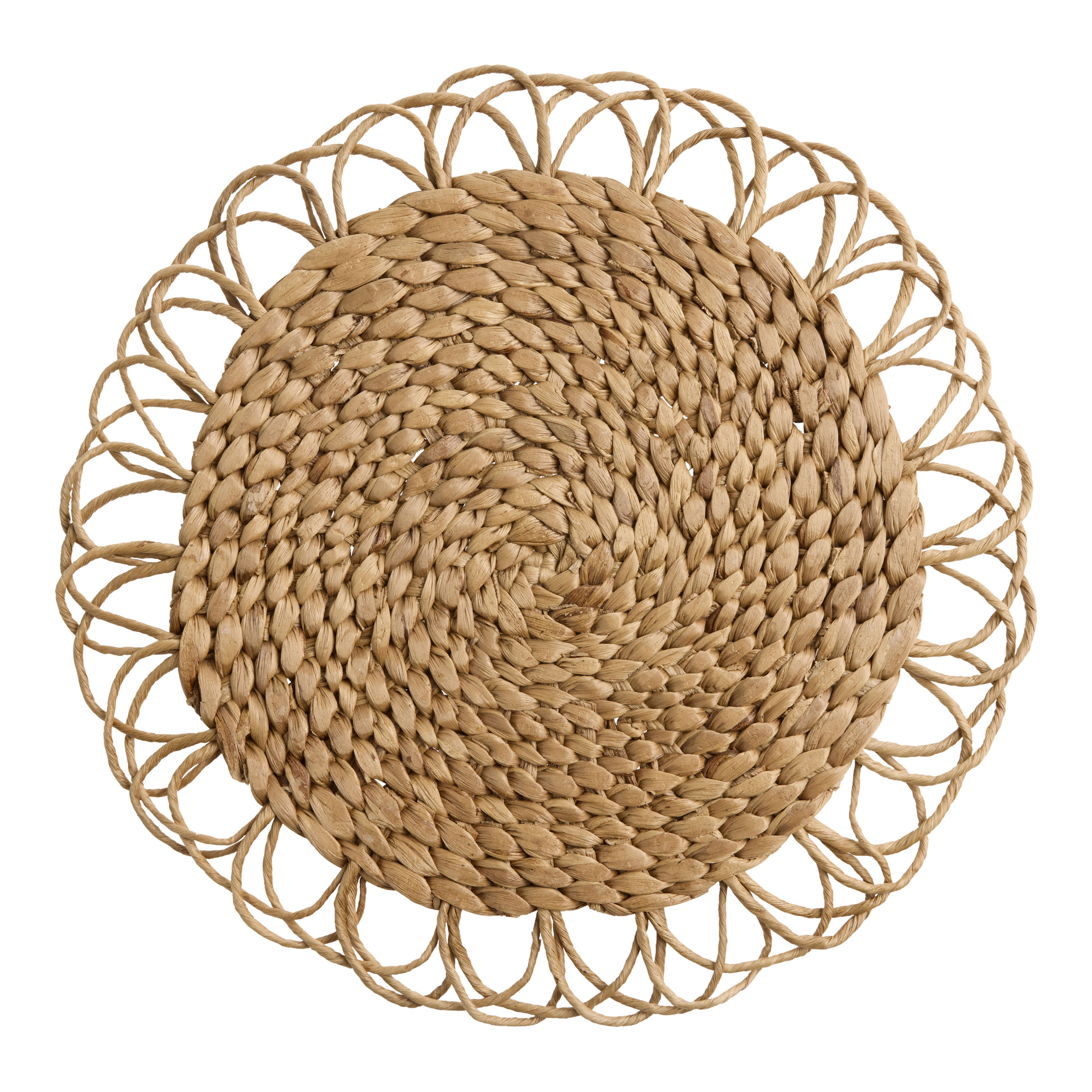 Round Natural Fiber Flower Placemats Set of 4 - World Market