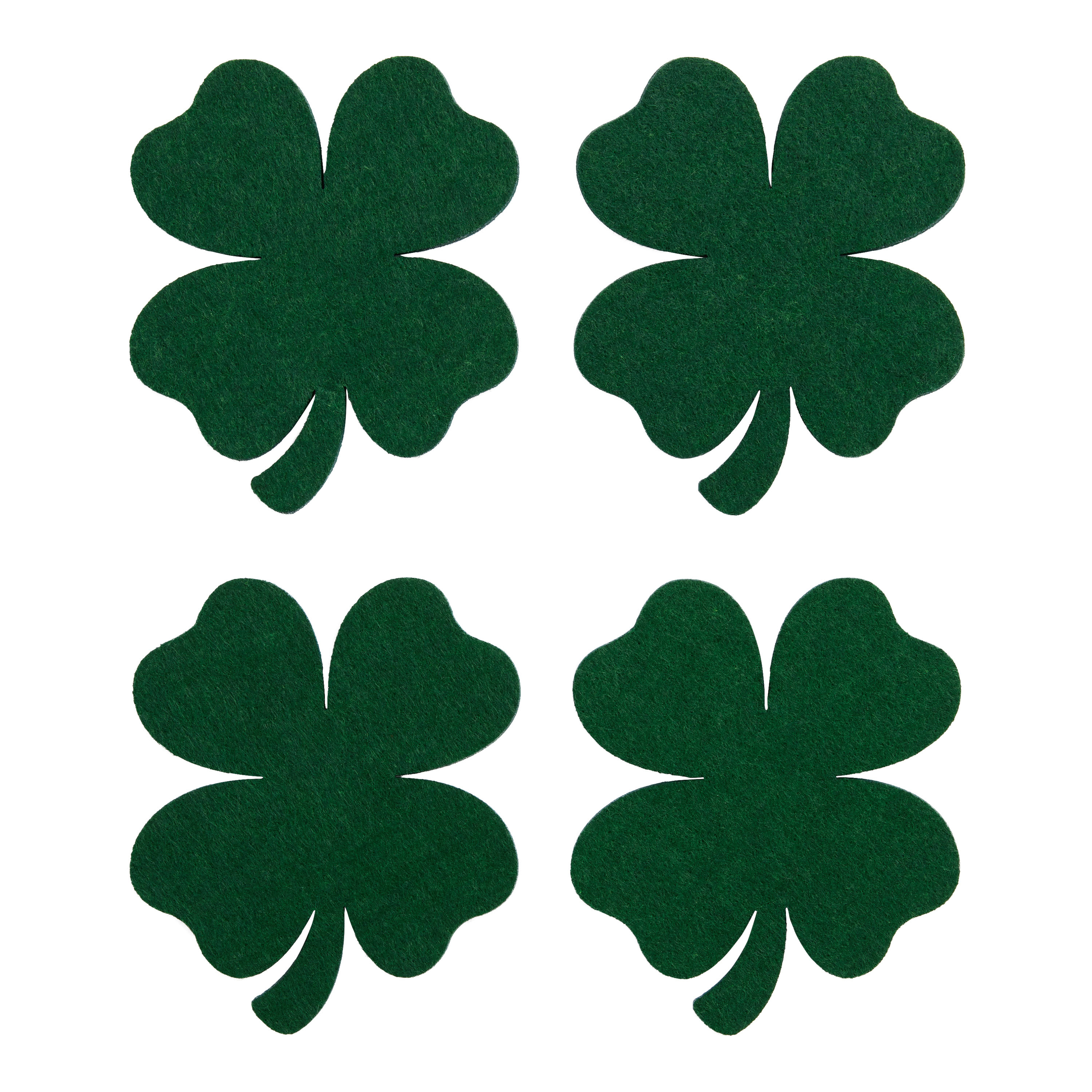 Green Felt Four Leaf Clover Coasters 4 Pack - World Market