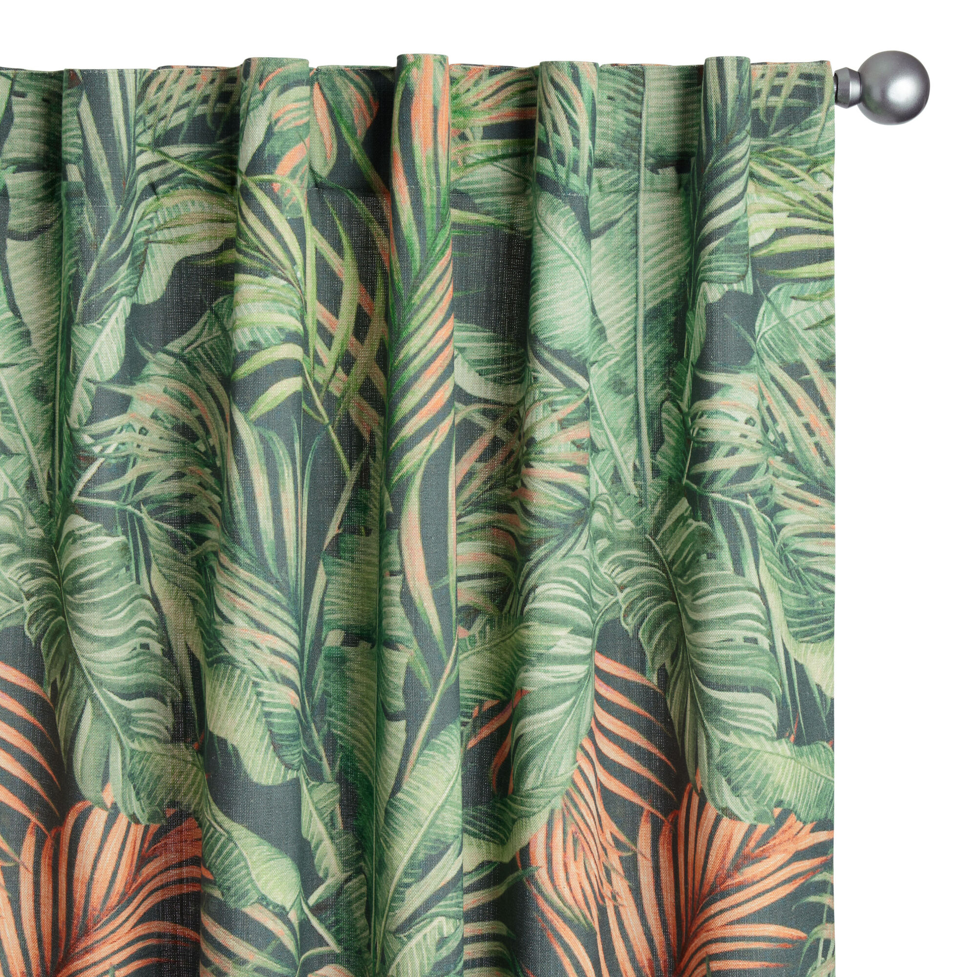 Green Multicolor Tropics Sleeve Top Curtain Set Of 2 - World Market