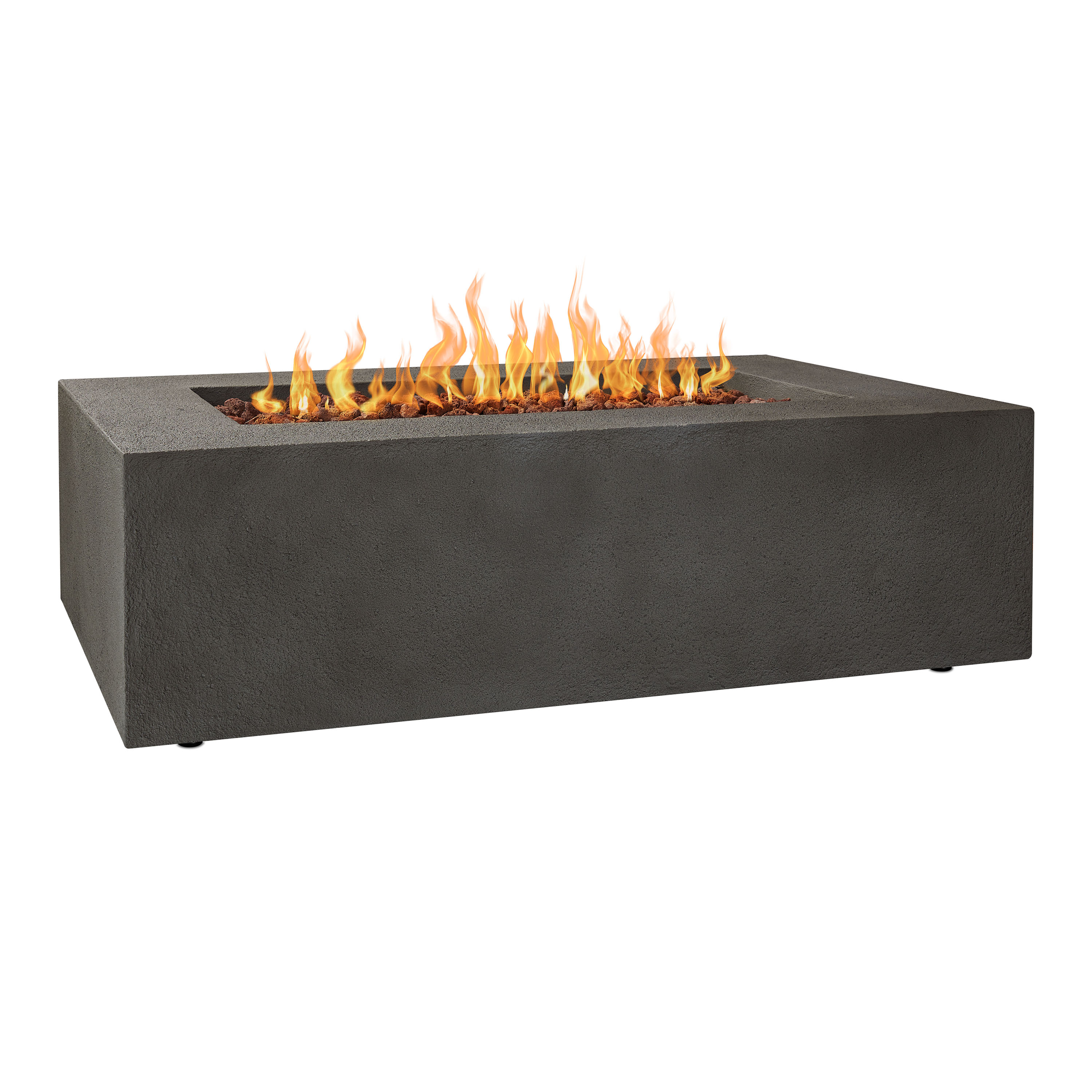 Malta Glacier Gray Faux Stone Gas Fire Pit Table - World Market