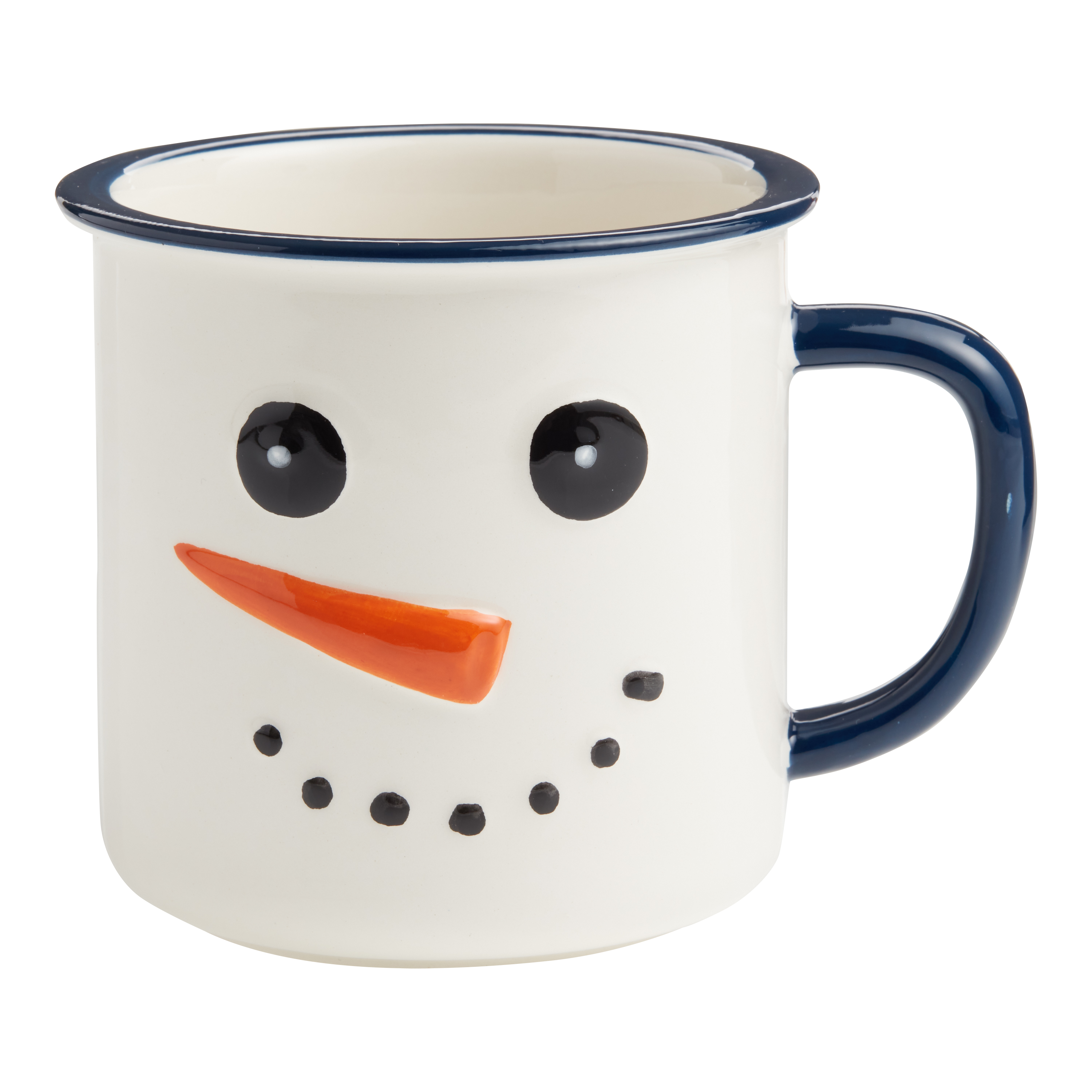 White And Blue Snowman Ceramic Mug - World Market