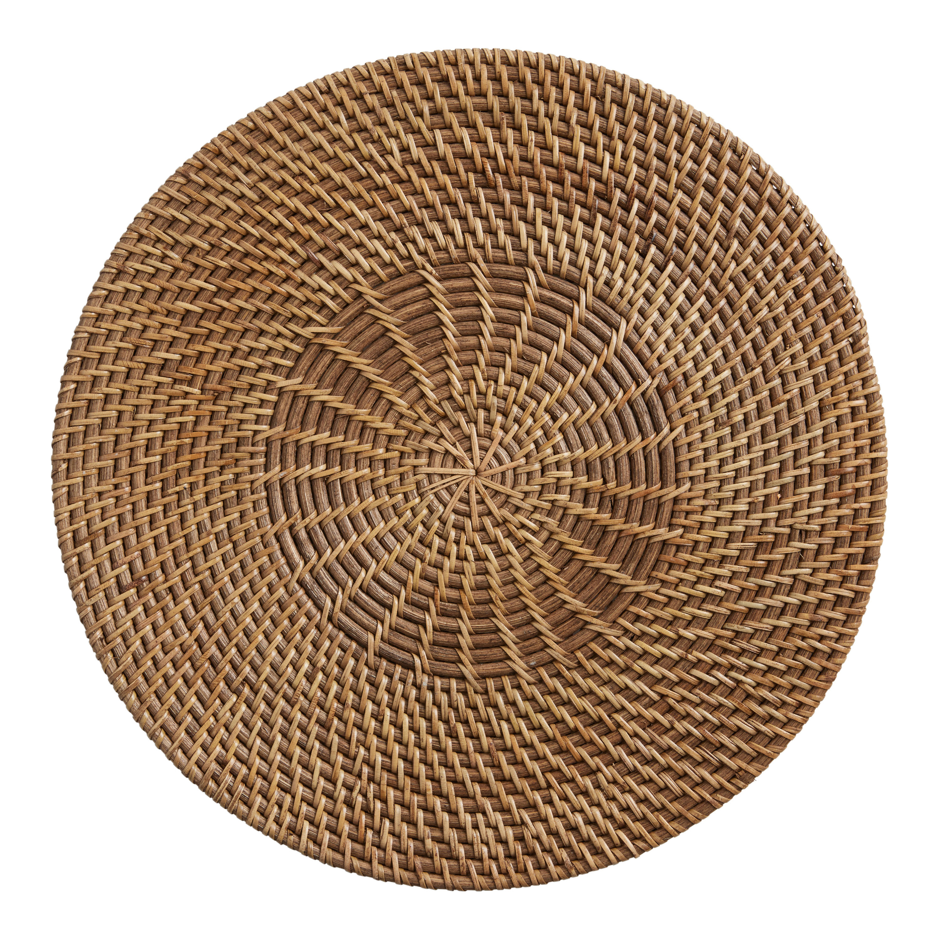 Round Medium Brown Rattan Placemat - World Market