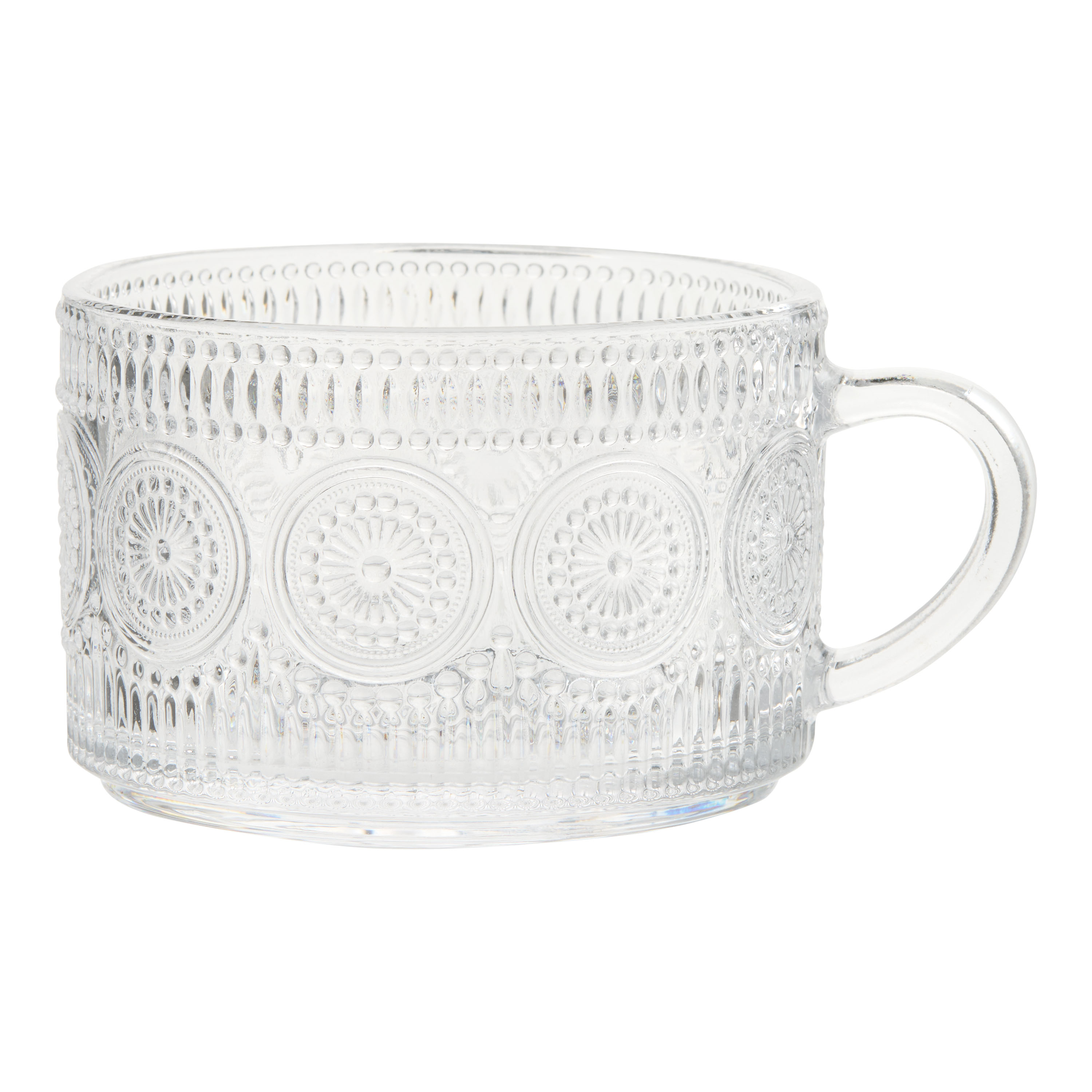 Medallion Pressed Glass Mug Set of 2 - World Market