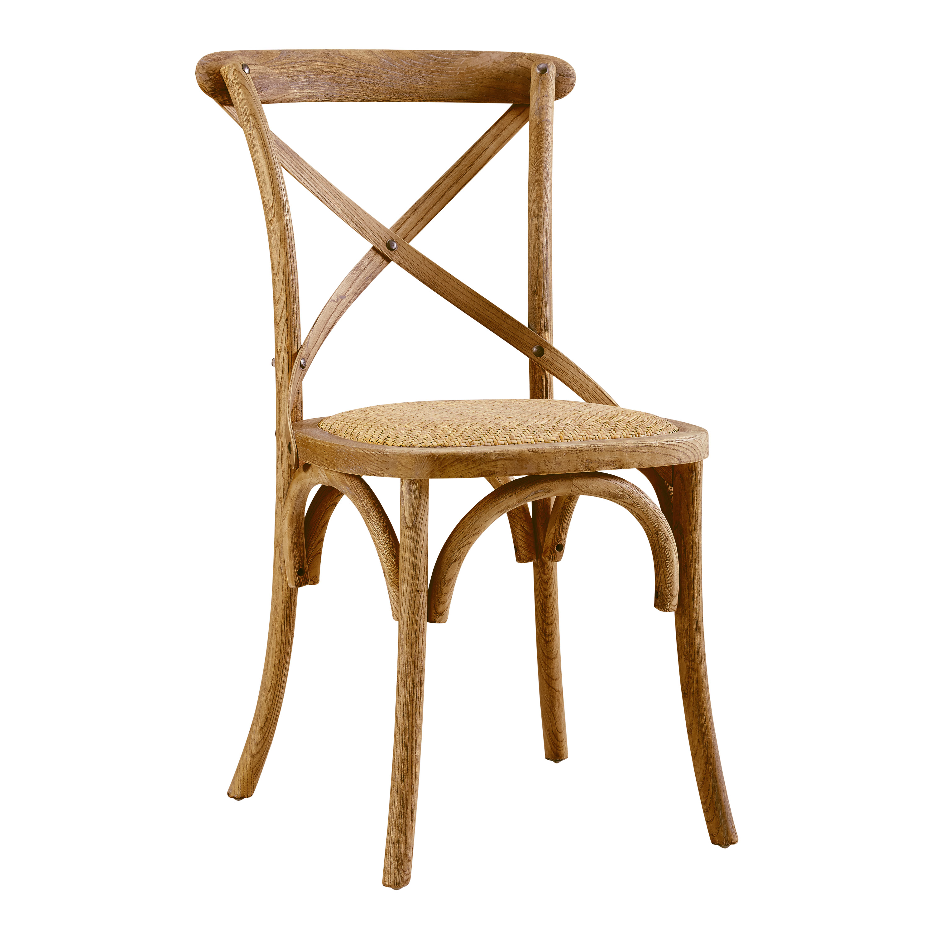 Syena Gray Wood and Rattan Side Chair Set of 2 - World Market