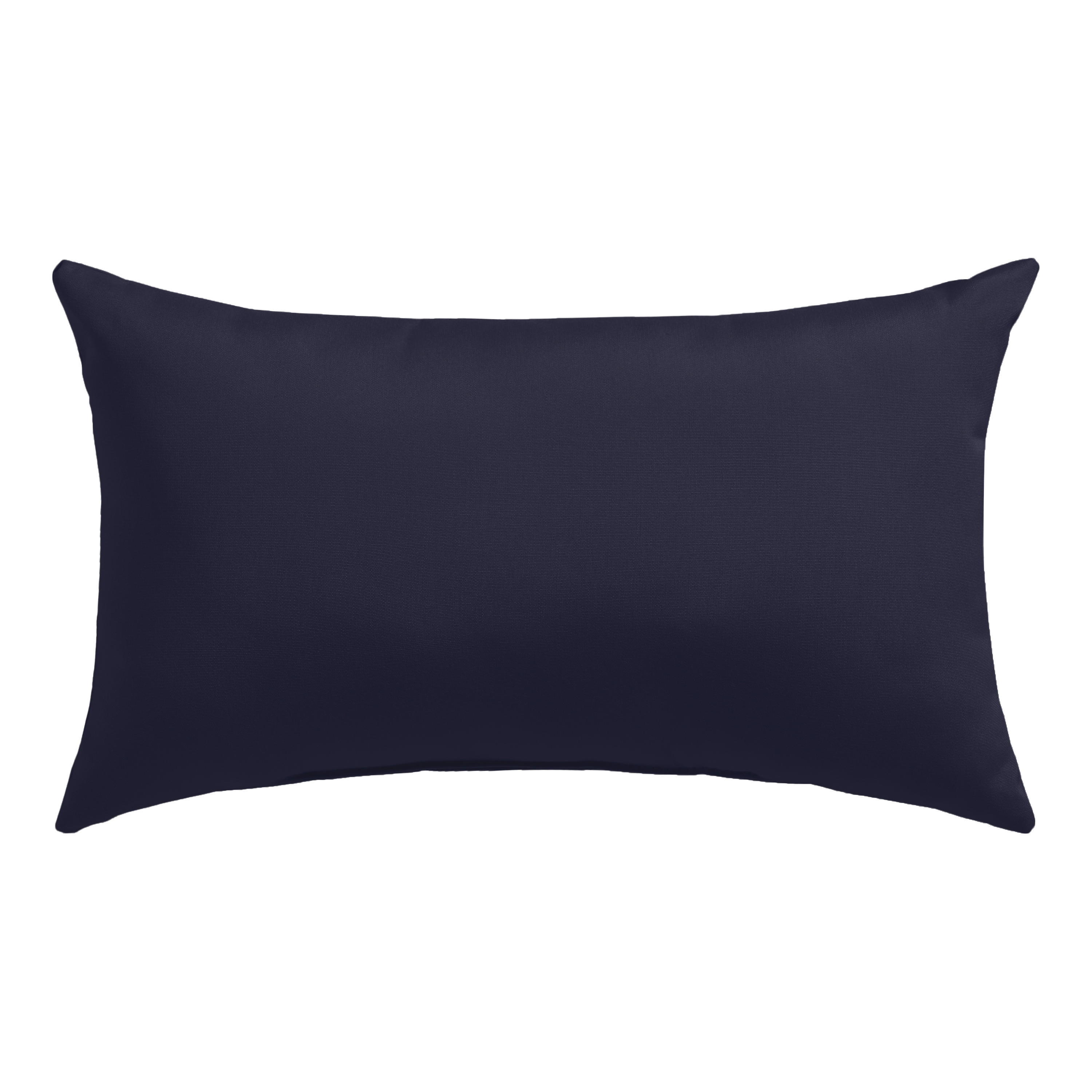Sunbrella Navy Canvas Outdoor Lumbar Pillow - World Market
