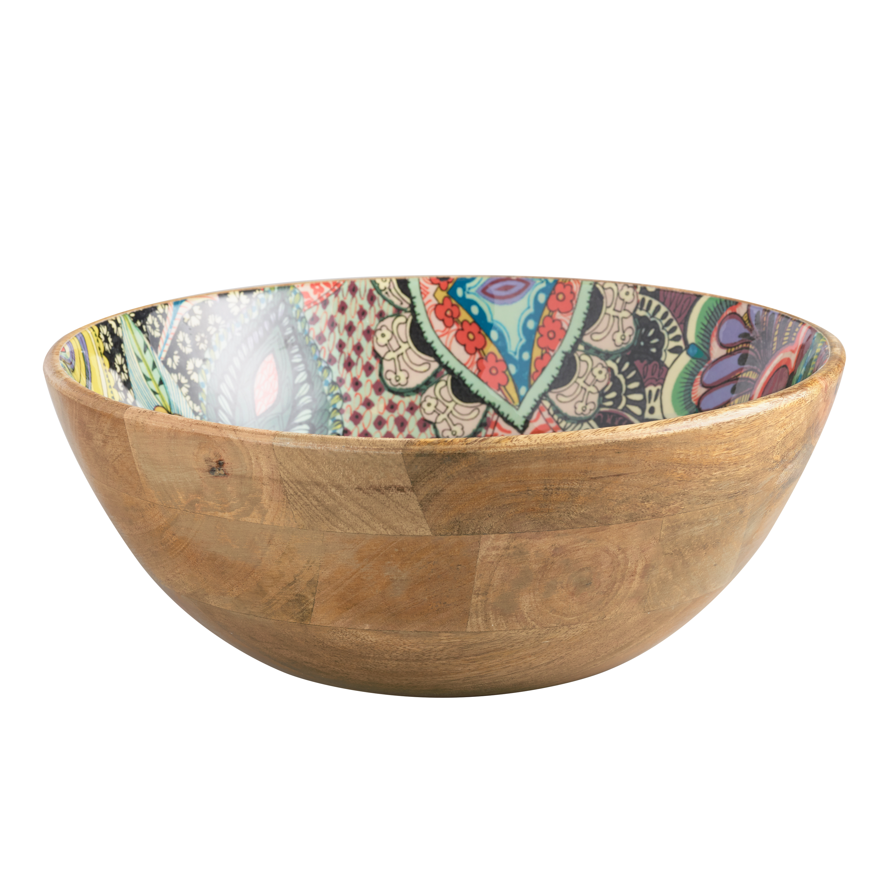 Glass and Mango Wood Pedestal Serving Bowl by World Market