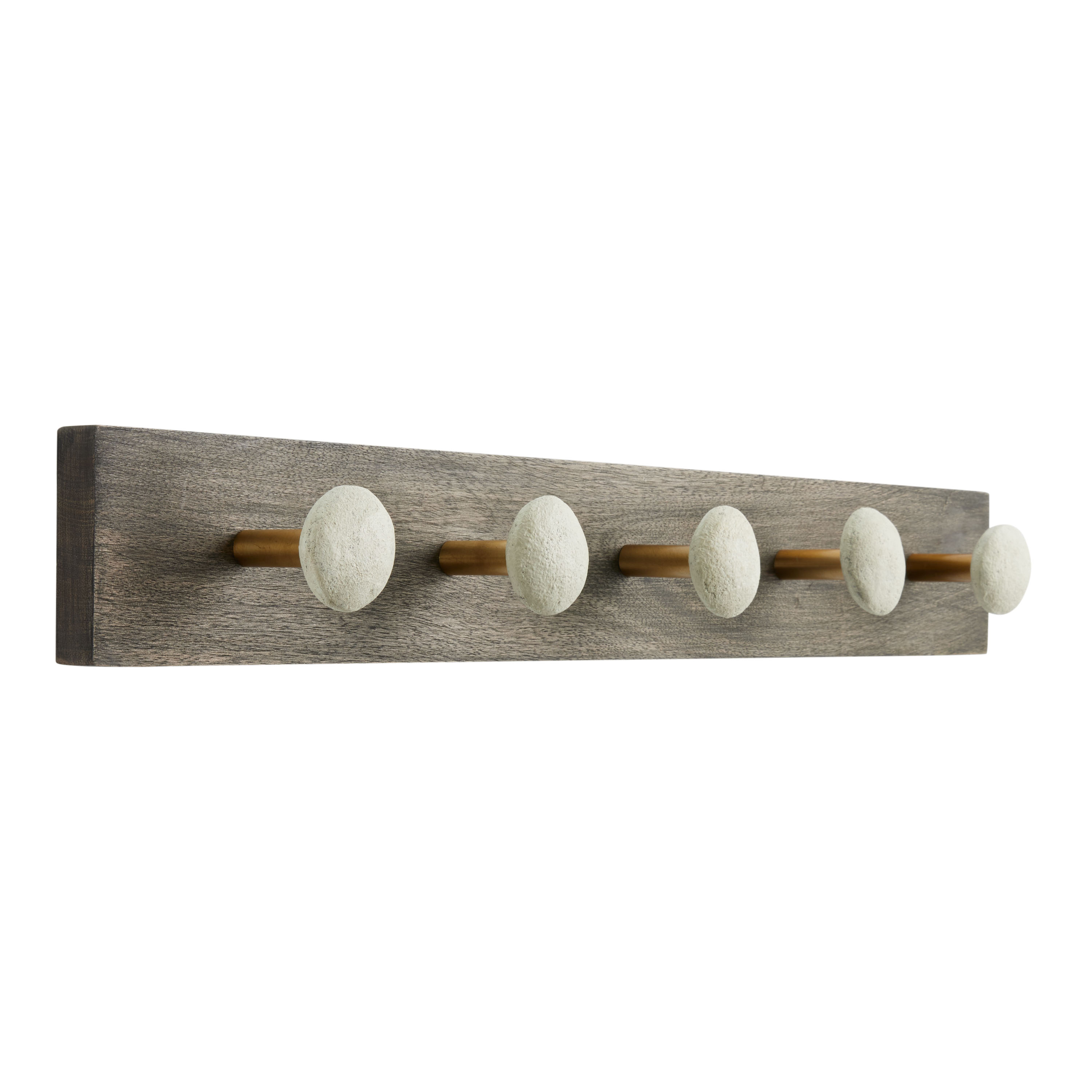 Stone Hook Wood Wall Rack