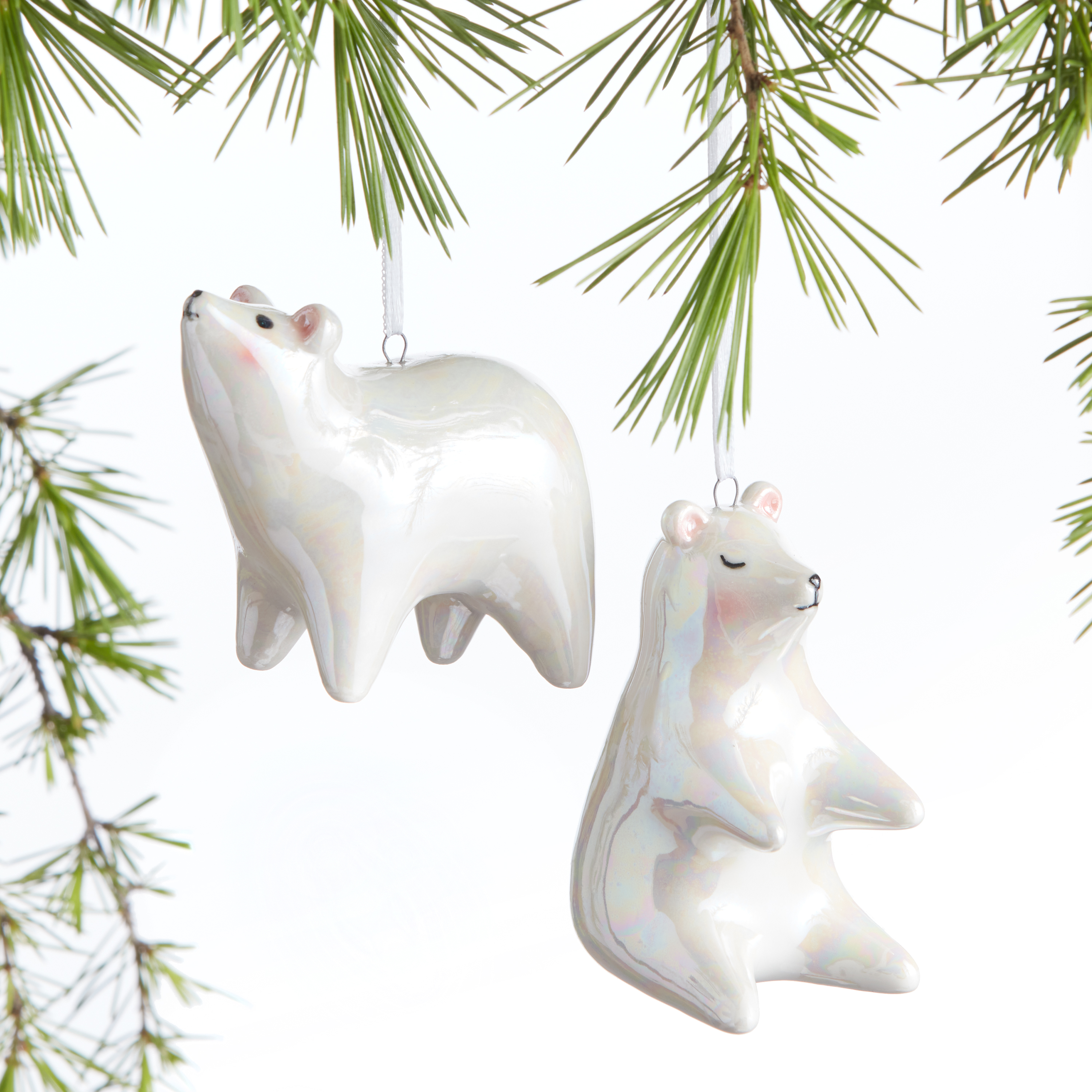 Accents, 2 Polar Bear Christmas Bear Candles