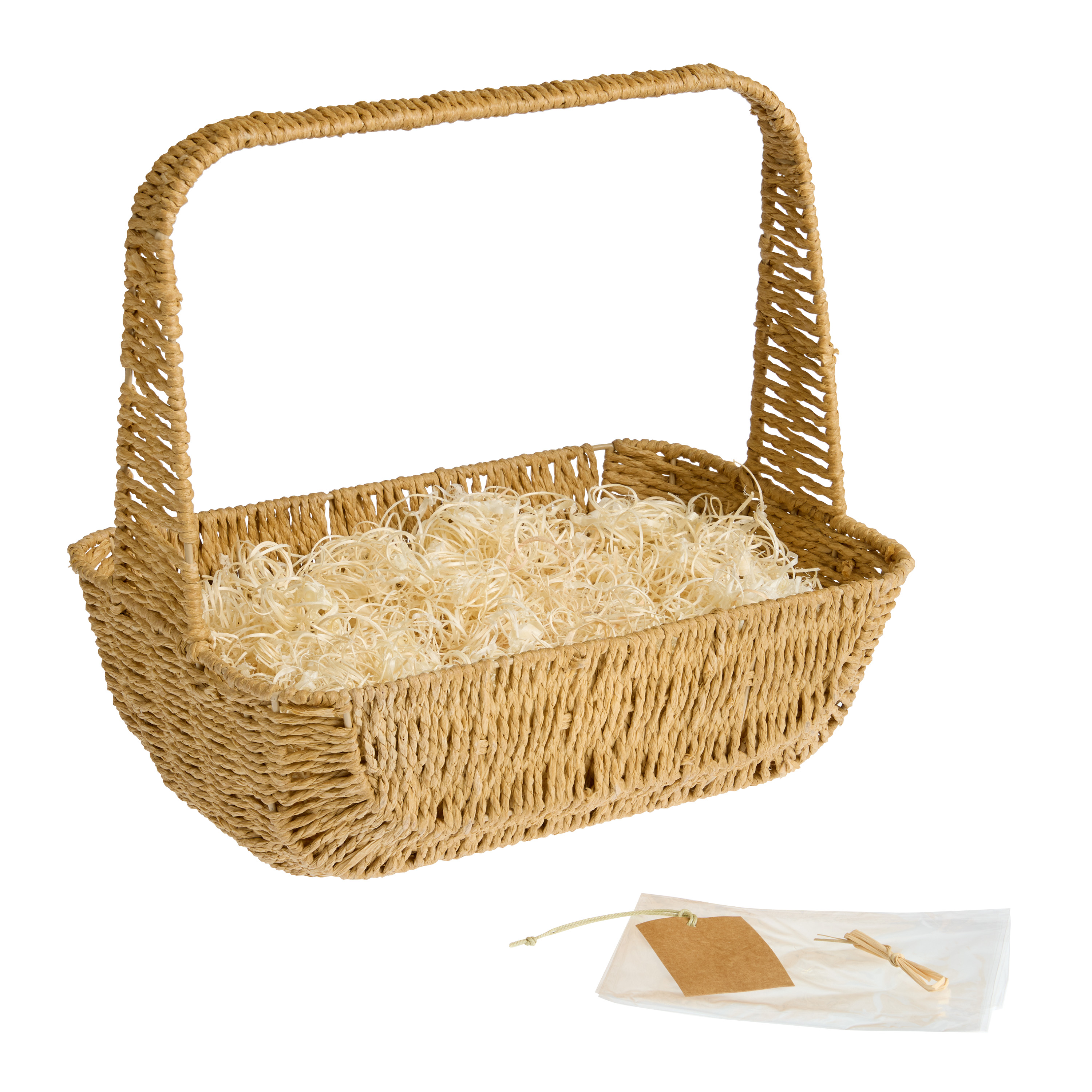 2 pumpkin selling wicker baskets with handles large & medium