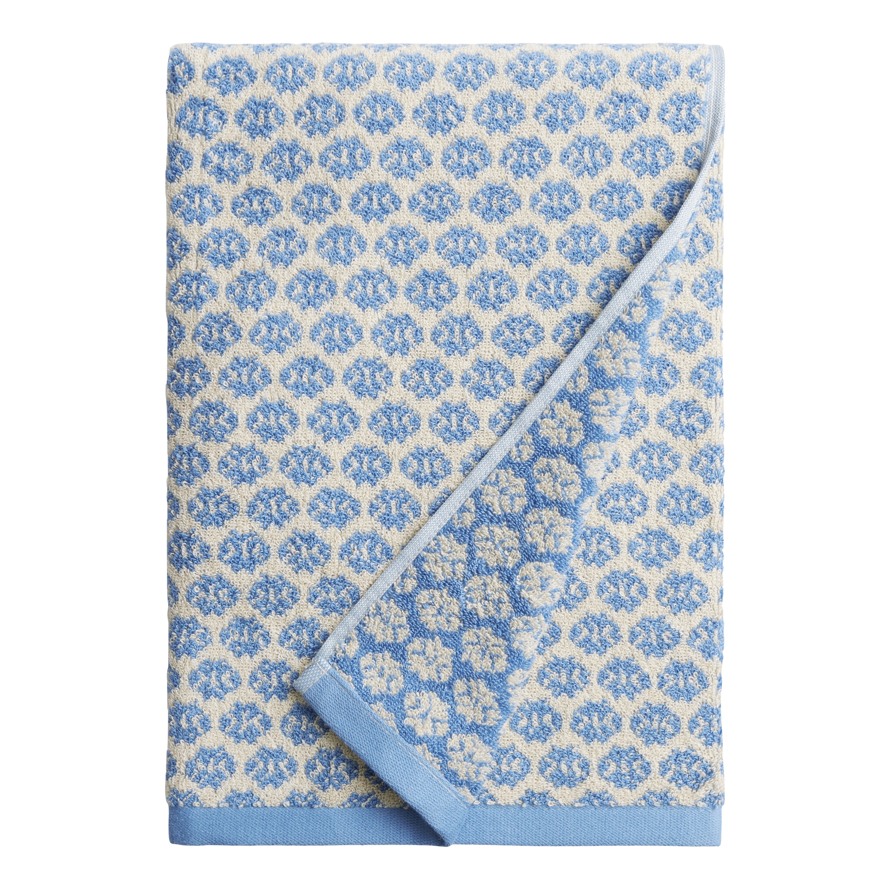 Blue and Ivory Bath Towel - World Market