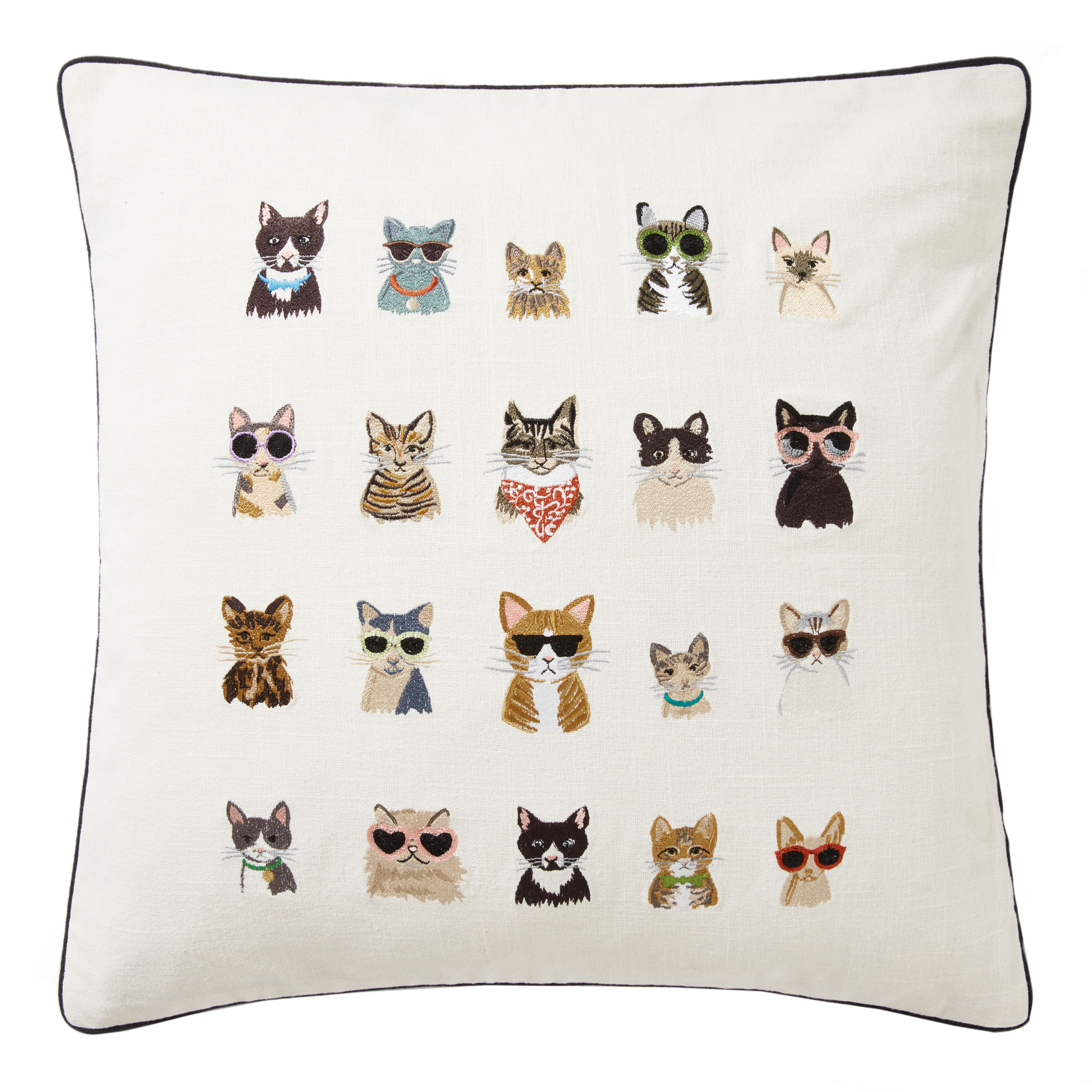 Rifle Paper Co. Ivory Cats Throw Pillow - World Market