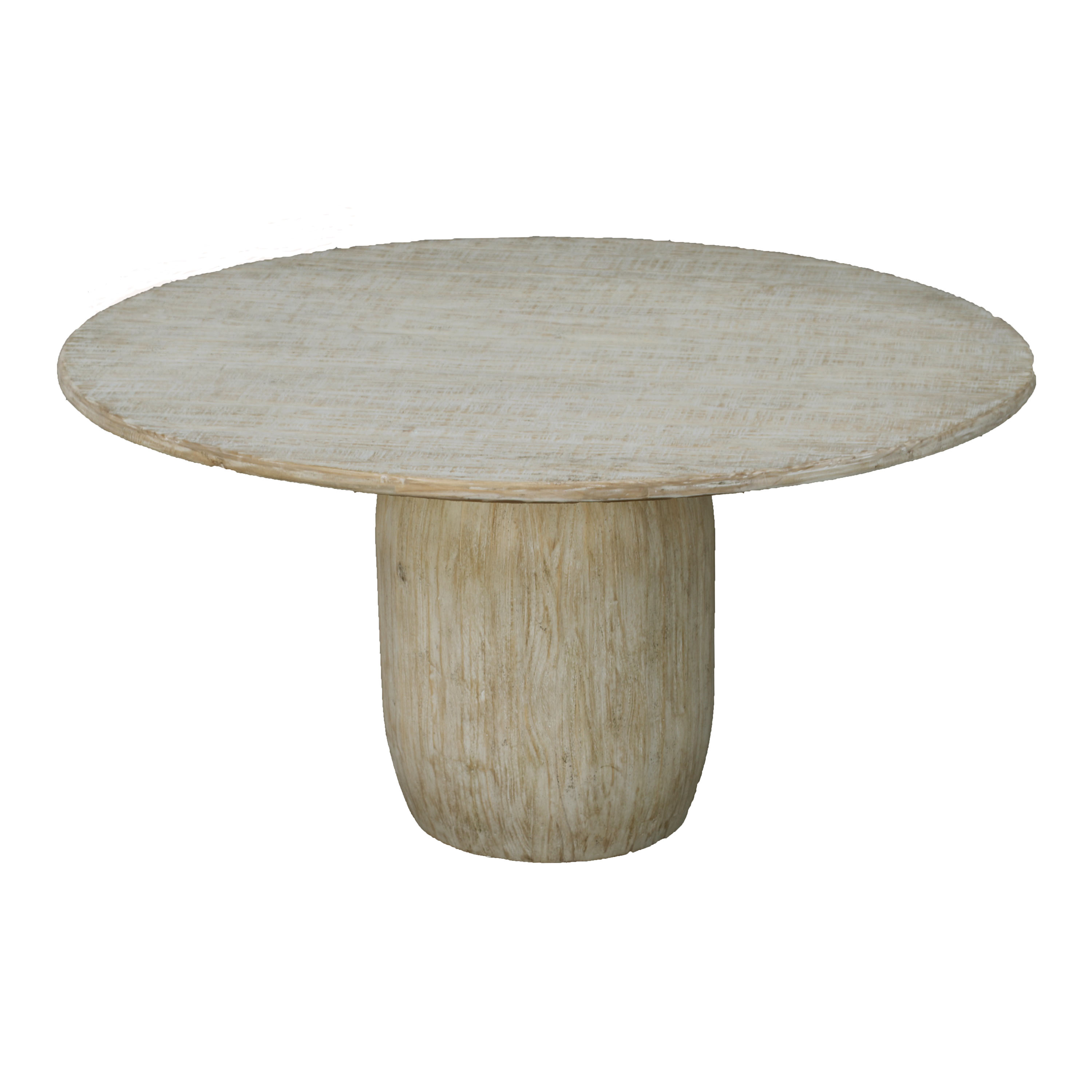 Connaught Round Aged White Reclaimed Pine Dining Table - World Market