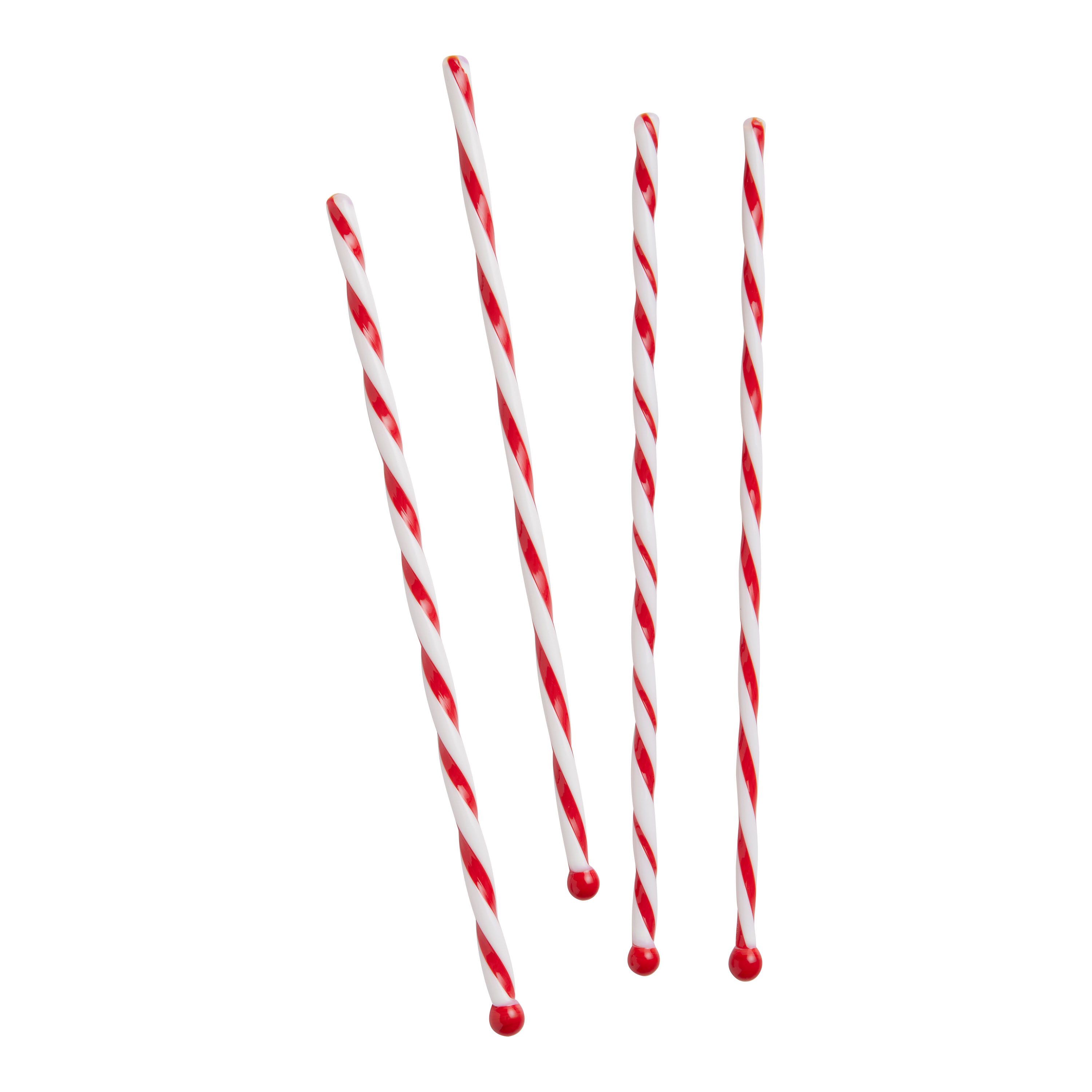 Candy Cane on White GLASS STRAW Custom Straws Reusable Straws
