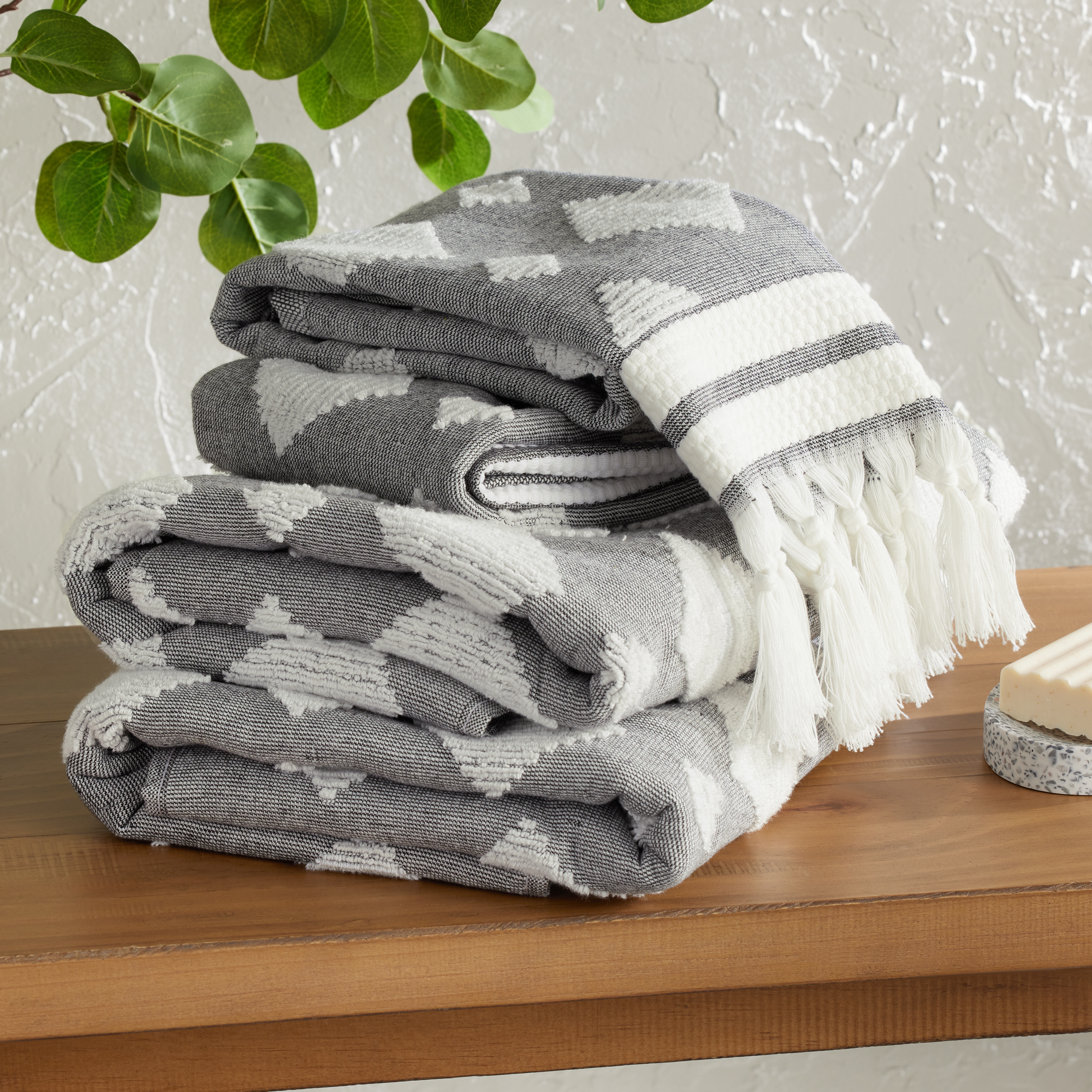 Performance Texture Bath Towel - Threshold™- Light Gray